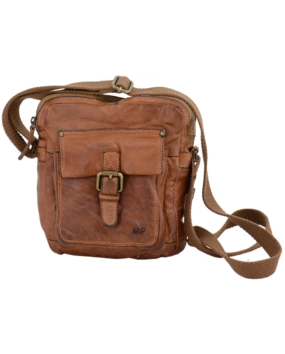 Imagem 0 de Bolsa de Homem OSLO em pele de curtimenta vegetal lavada em Camel