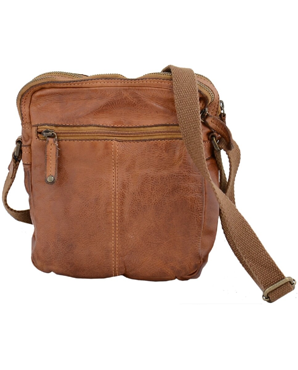 Bolsa de Homem OSLO em pele de curtimenta vegetal lavada em Camel Castanho-2