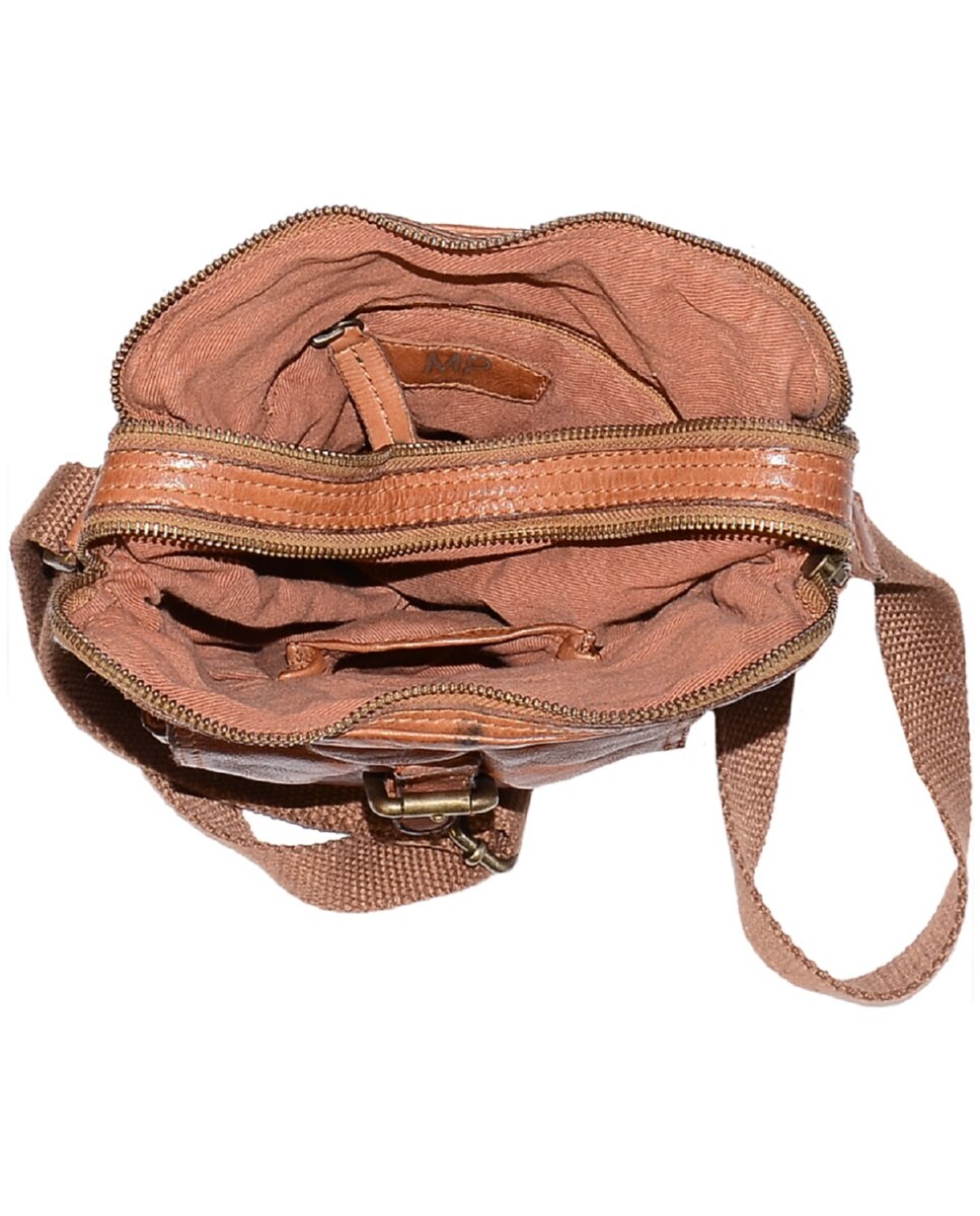 Bolsa de Homem OSLO em pele de curtimenta vegetal lavada em Camel Castanho-3
