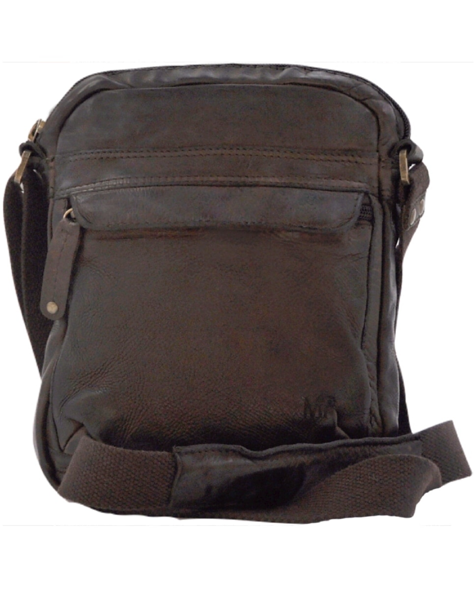 Imagem 0 de Bolsa de Homem OSLO em pele de curtimenta vegetal lavada em Castanho