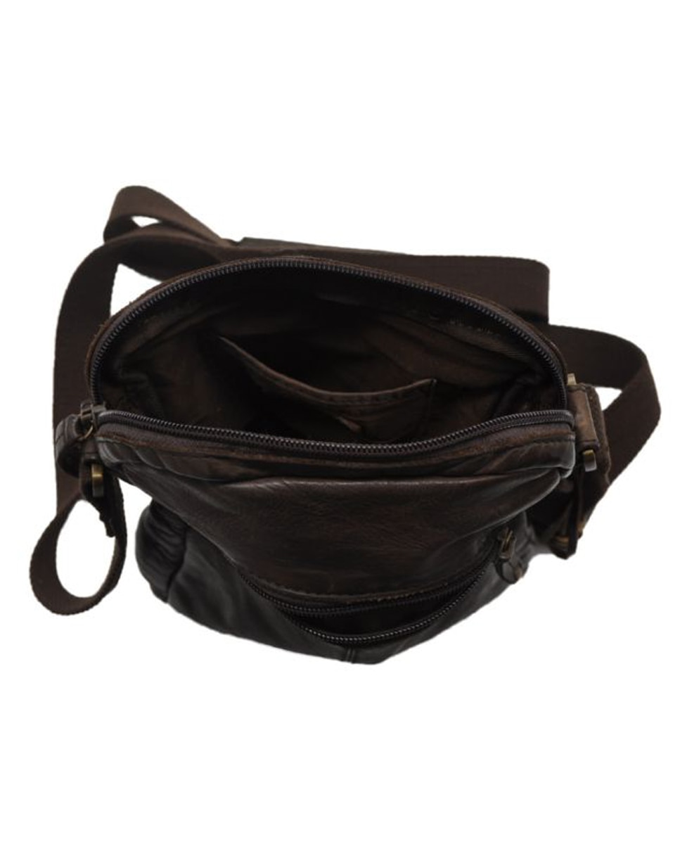 Bolsa de Homem OSLO em pele de curtimenta vegetal lavada em Castanho Castanho-3