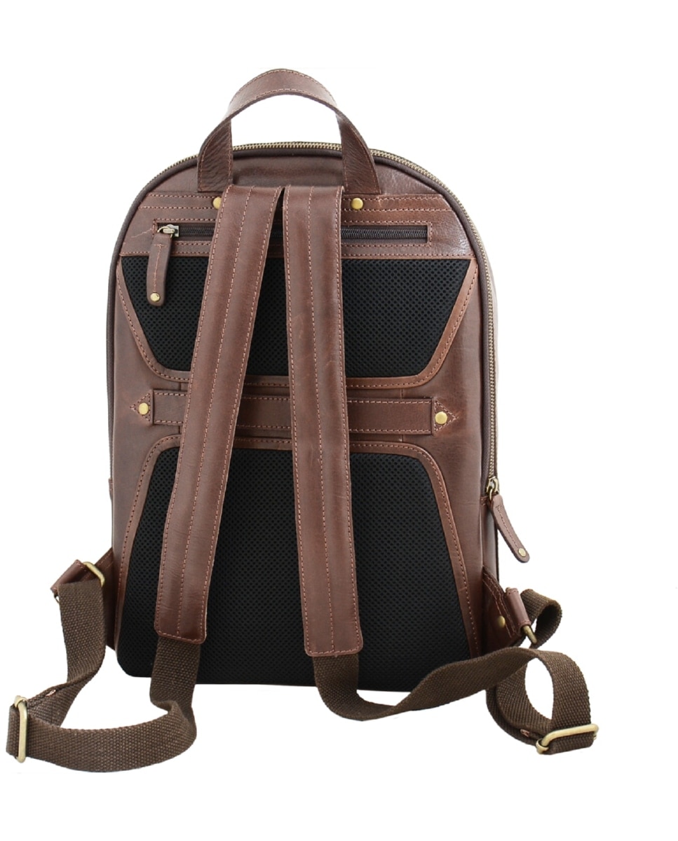 Mochila de Homem ADVENTURE em pele de bovino com curtimenta semivegetal e acabamento rústico em Castanho Castanho-2