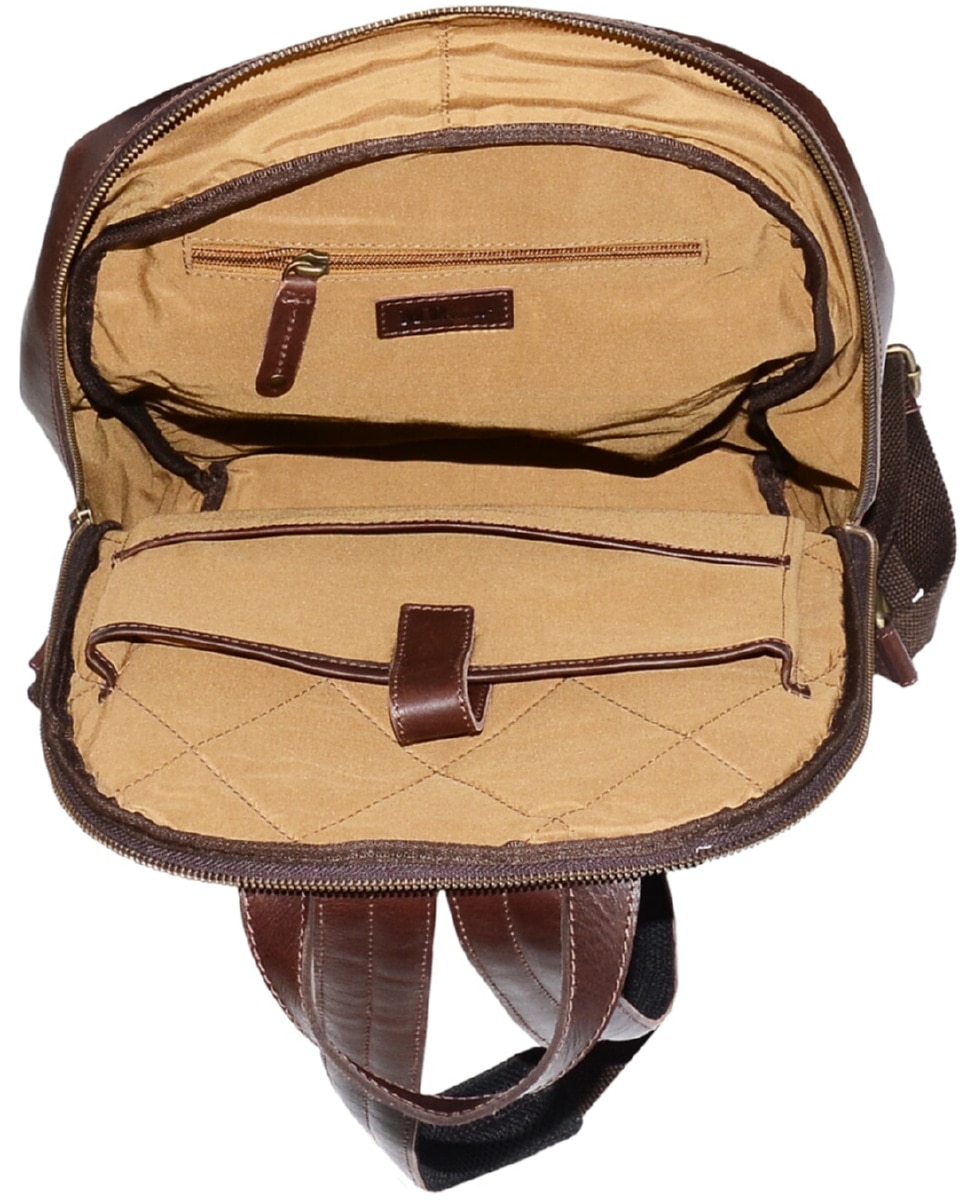 Mochila de Homem ADVENTURE em pele de bovino com curtimenta semivegetal e acabamento rústico em Castanho Castanho-3