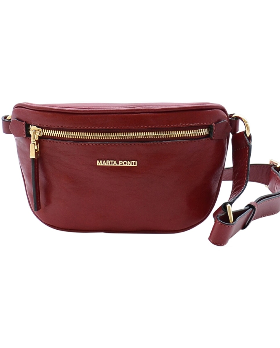 Bolsa de Cintura TROPICAL em pele de bovino com curtimenta vegetal de origem italiana emem Vermelho Vermelho-2