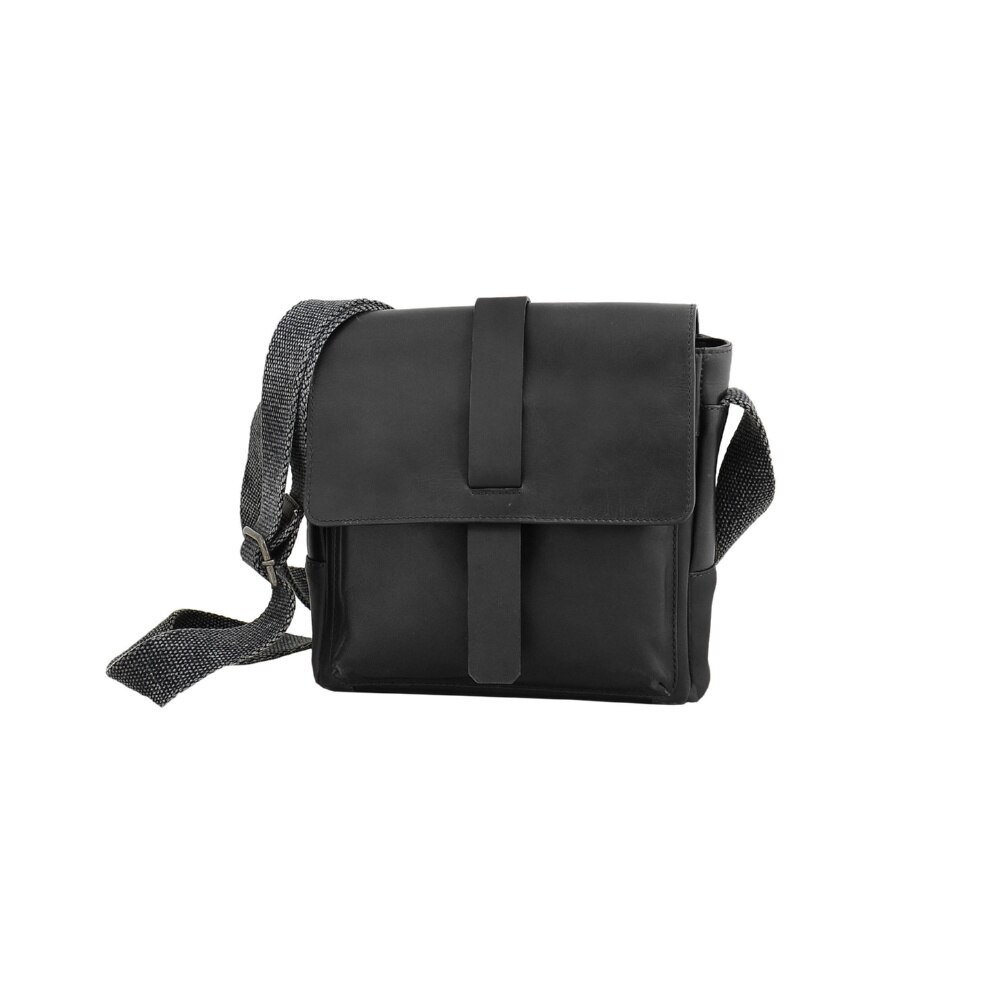 Mala Tiracolo MARRAKESH em pele de bovino ensebada com efeito "pull-up" em Preto Preto-2