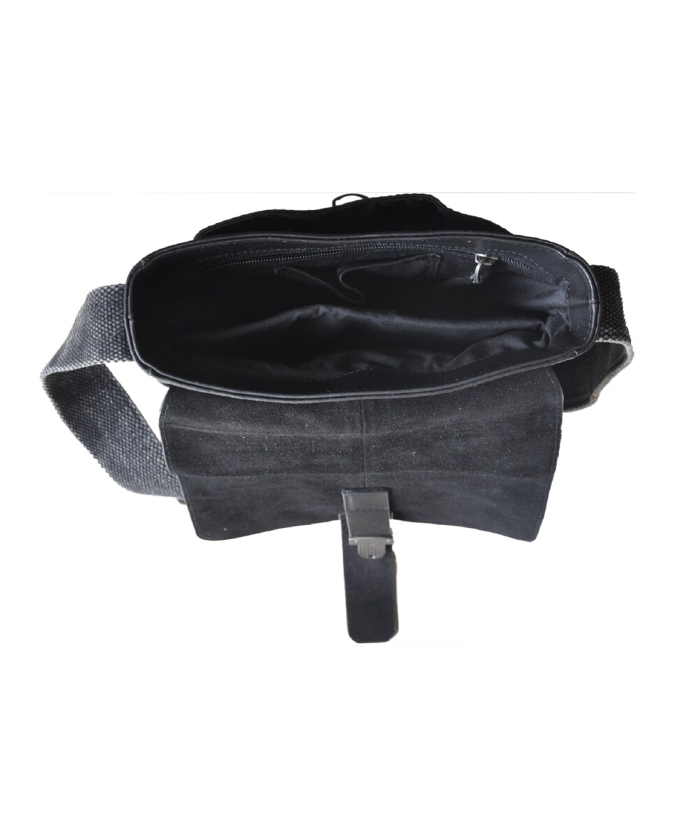 Mala Tiracolo MARRAKESH em pele de bovino ensebada com efeito "pull-up" em Preto Preto-4