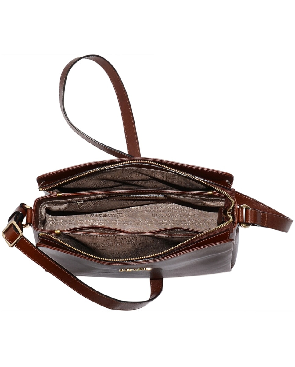 Mochila de Senhora ARIZONA em pele de bovino com curtimenta vegetal de origem italiana em Conhaque Castanho-claro-3