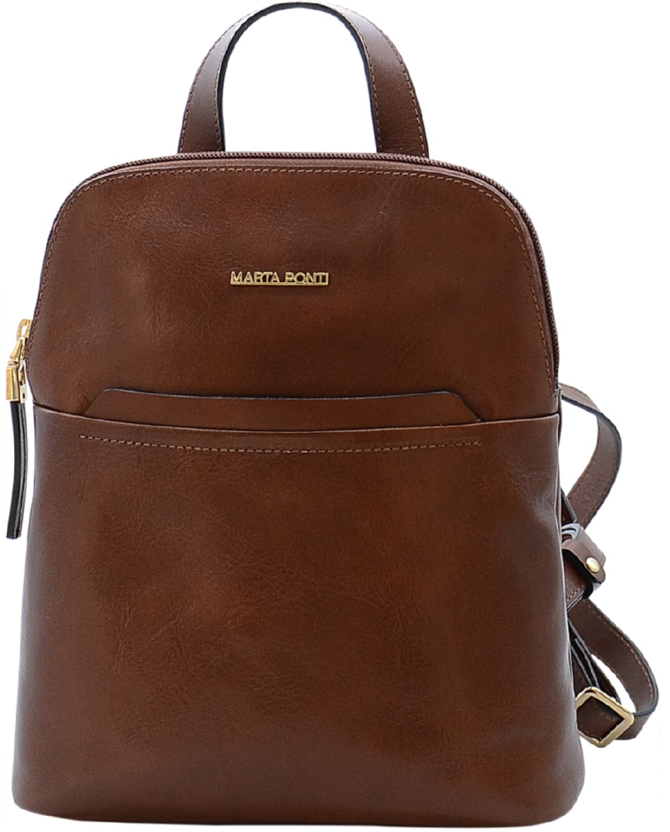Mochila de Senhora TROPICAL em pele de bovino com curtimenta vegetal de origem italiana em Conhaque Castanho-claro-1