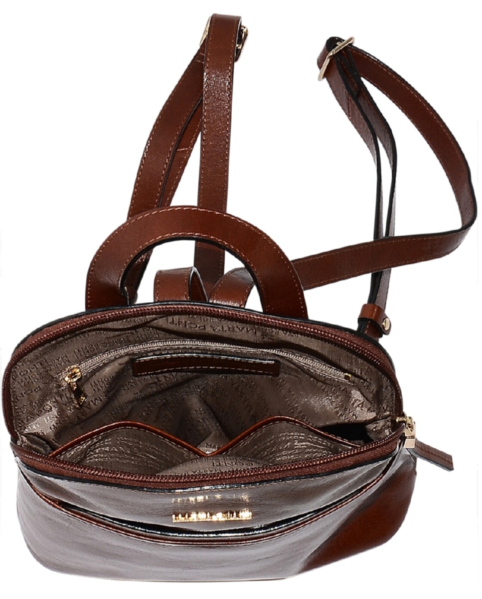 Mochila de Senhora TROPICAL em pele de bovino com curtimenta vegetal de origem italiana em Conhaque Castanho-claro-4