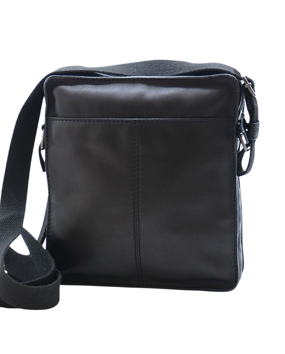 Bolsa de Homem DAKOTA SPRAY em pele de bovino lisa, toque sedoso e acabamento em anilina em Preto Preto-2