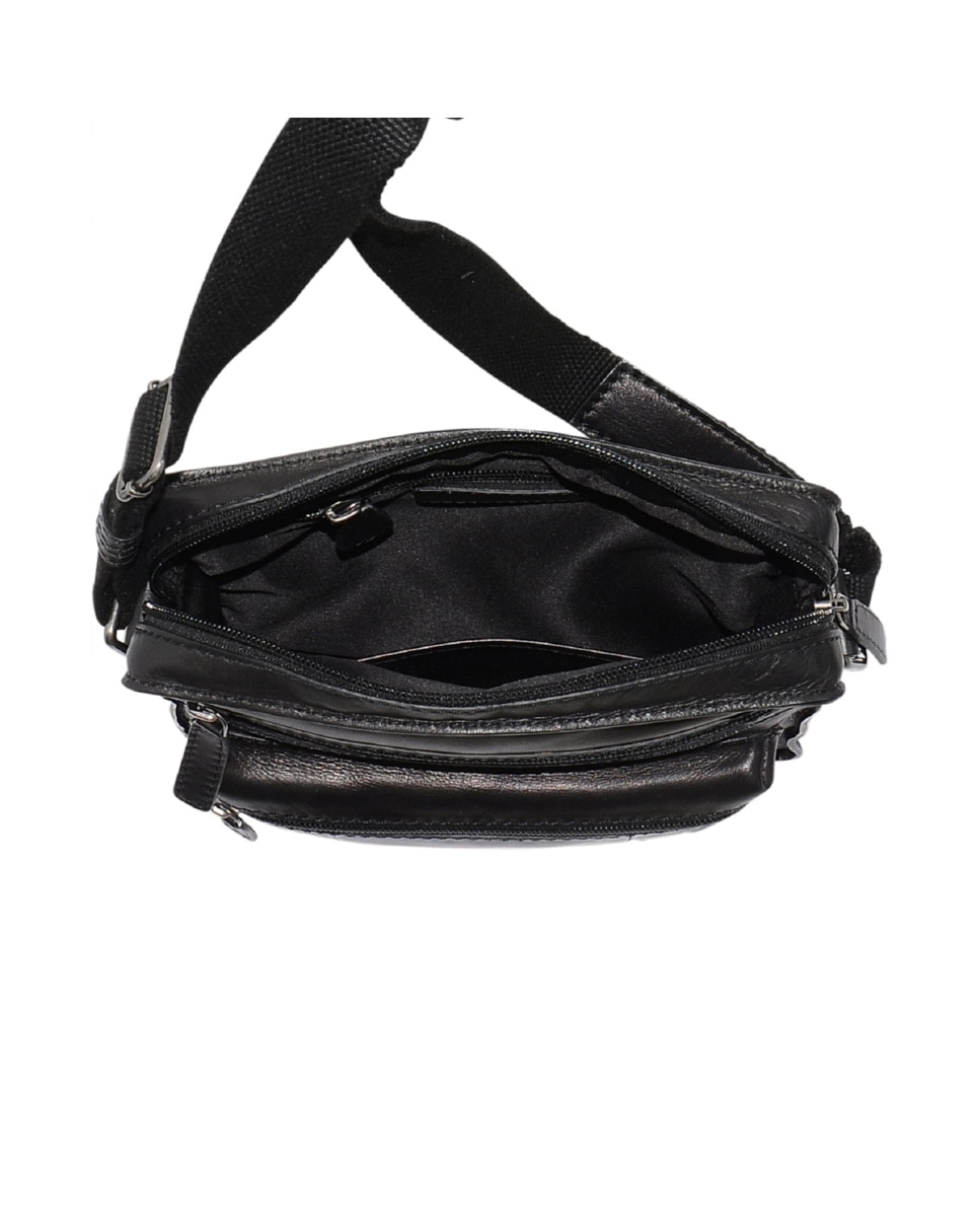 Bolsa de Homem DAKOTA SPRAY em pele de bovino lisa, toque sedoso e acabamento em anilina em Preto Preto-3