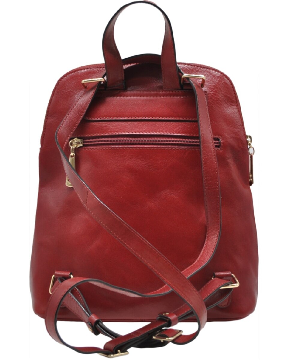 Mochila de Senhora ARIZONA em pele de bovino com curtimenta vegetal de origem italiana em Vermelho Vermelho-3