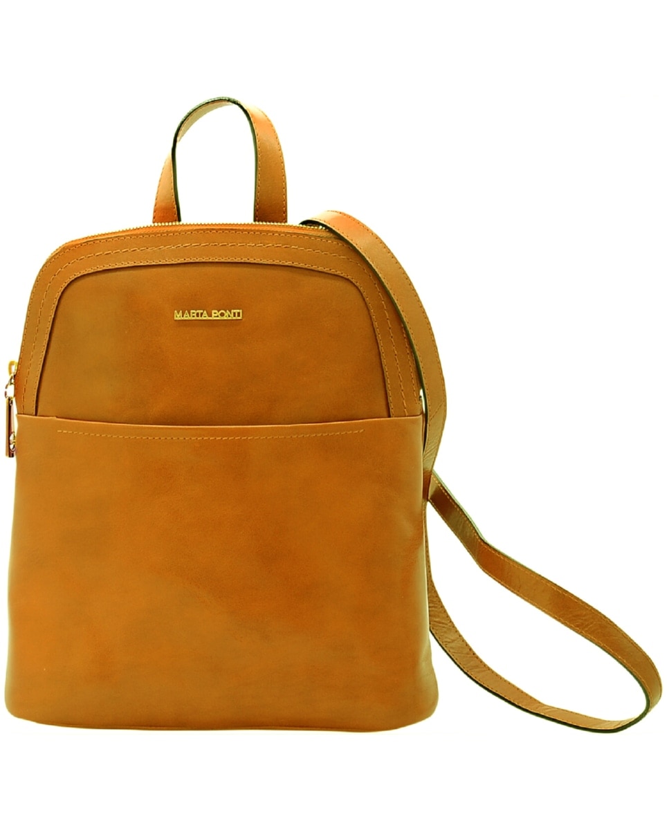 Mochila de Senhora ARIZONA em pele de bovino com curtimenta vegetal de origem italiana em Mostarda Amarelo-2
