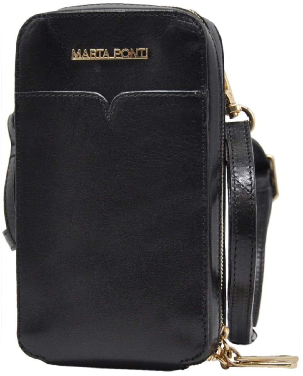 Imagem 0 de Mala Tiracolo ARIZONA em pele de bovino com curtimenta vegetal de origem italiana em Preto