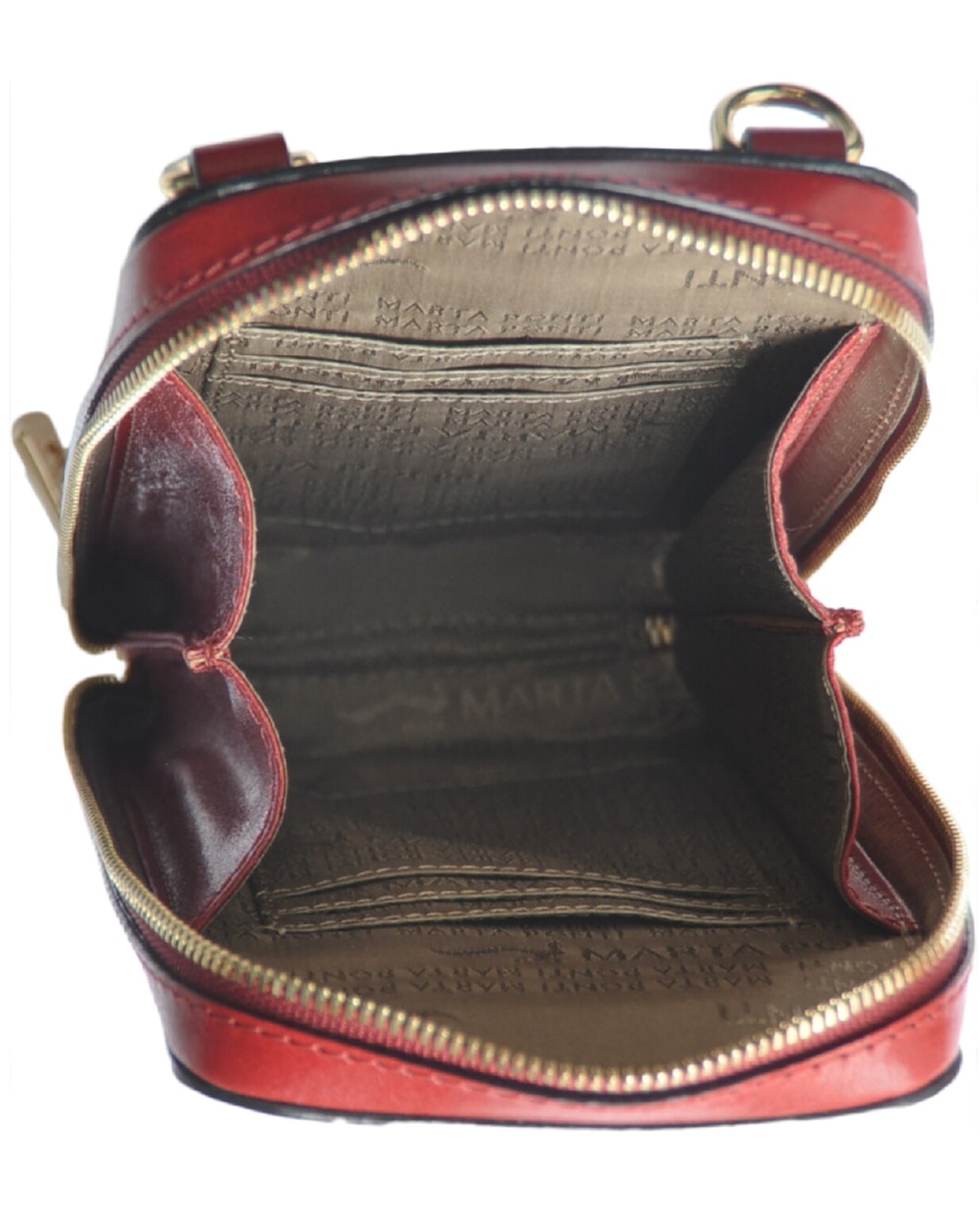 Mala Tiracolo ARIZONA em pele de bovino com curtimenta vegetal de origem italiana em Vermelho Vermelho-4