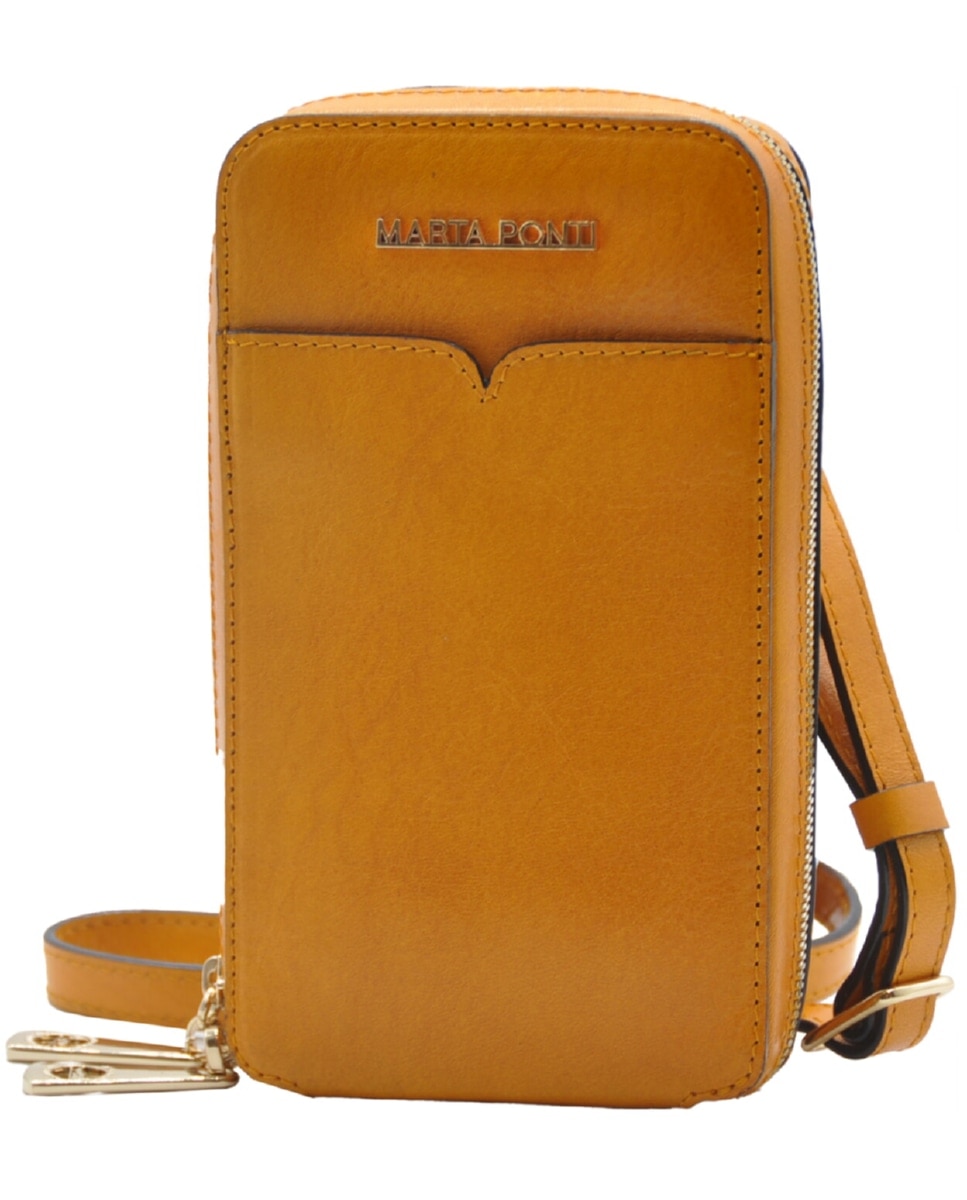 Imagem 0 de Mala Tiracolo ARIZONA em pele de bovino com curtimenta vegetal de origem italiana em Mostarda