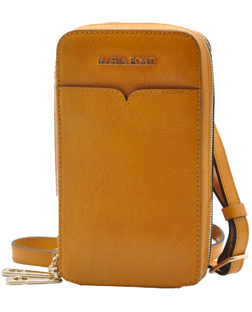 Imagem 0 de Mala Tiracolo ARIZONA em pele de bovino com curtimenta vegetal de origem italiana em Mostarda