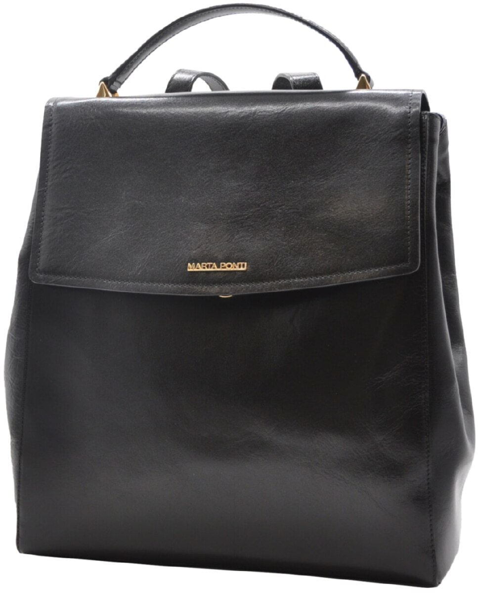 Mochila de Senhora ARIZONA em pele de bovino com curtimenta vegetal de origem italiana em Preto Preto-2