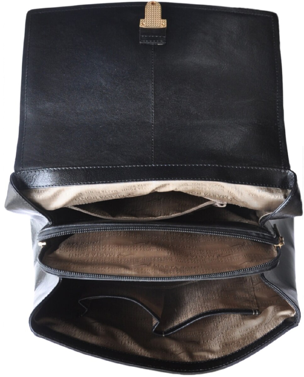Mochila de Senhora ARIZONA em pele de bovino com curtimenta vegetal de origem italiana em Preto Preto-4