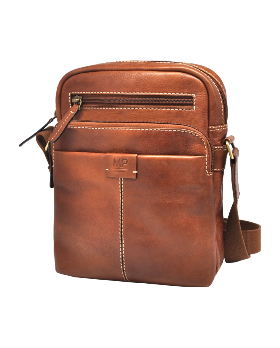 Bolsa Tiracolo em Pele Genuína MP LEGENDARY C240007 em Camel Camel-2