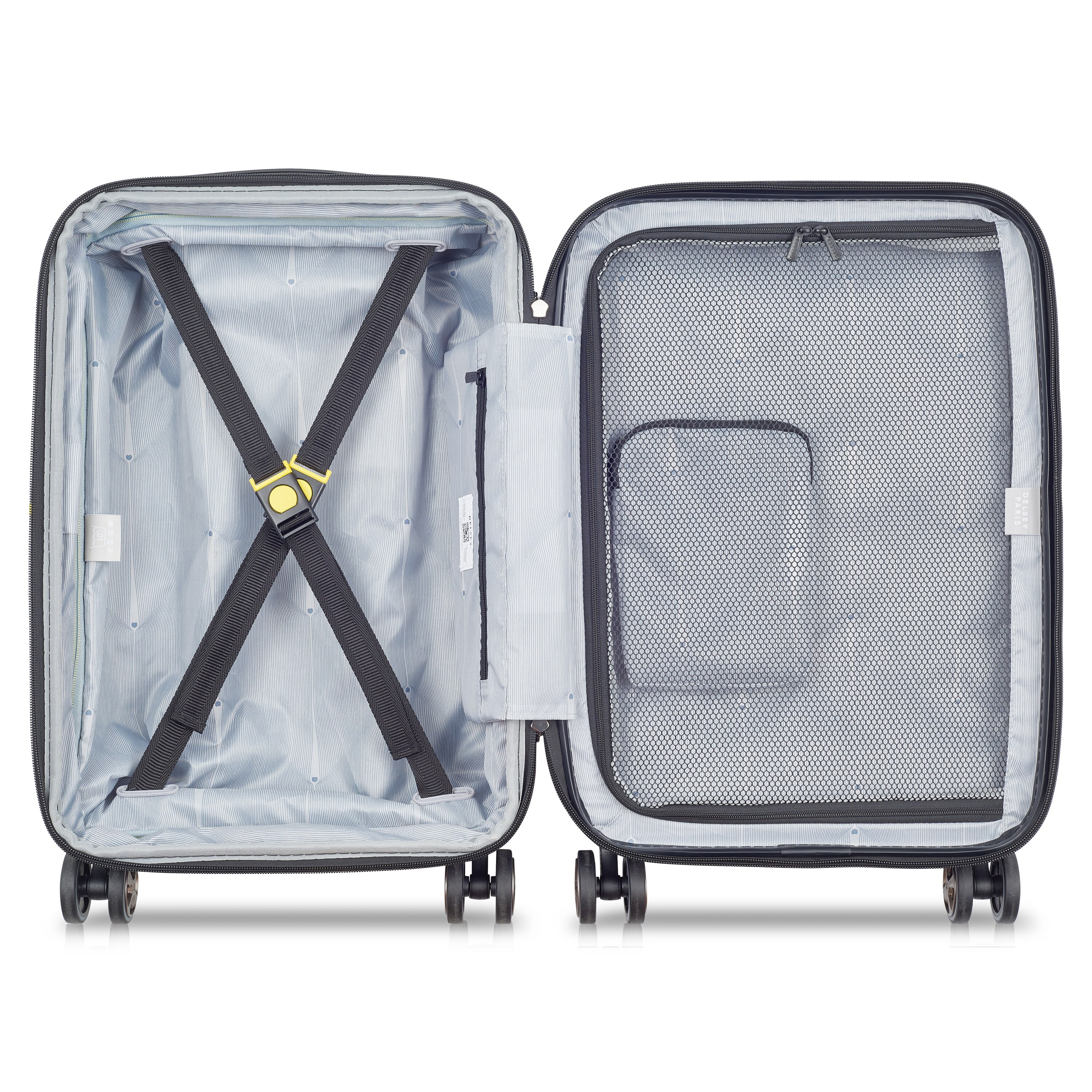 Mala de viagem de cabine profissional expansível com 4 rodas duplas, de 55 cm em Preto Preto-2