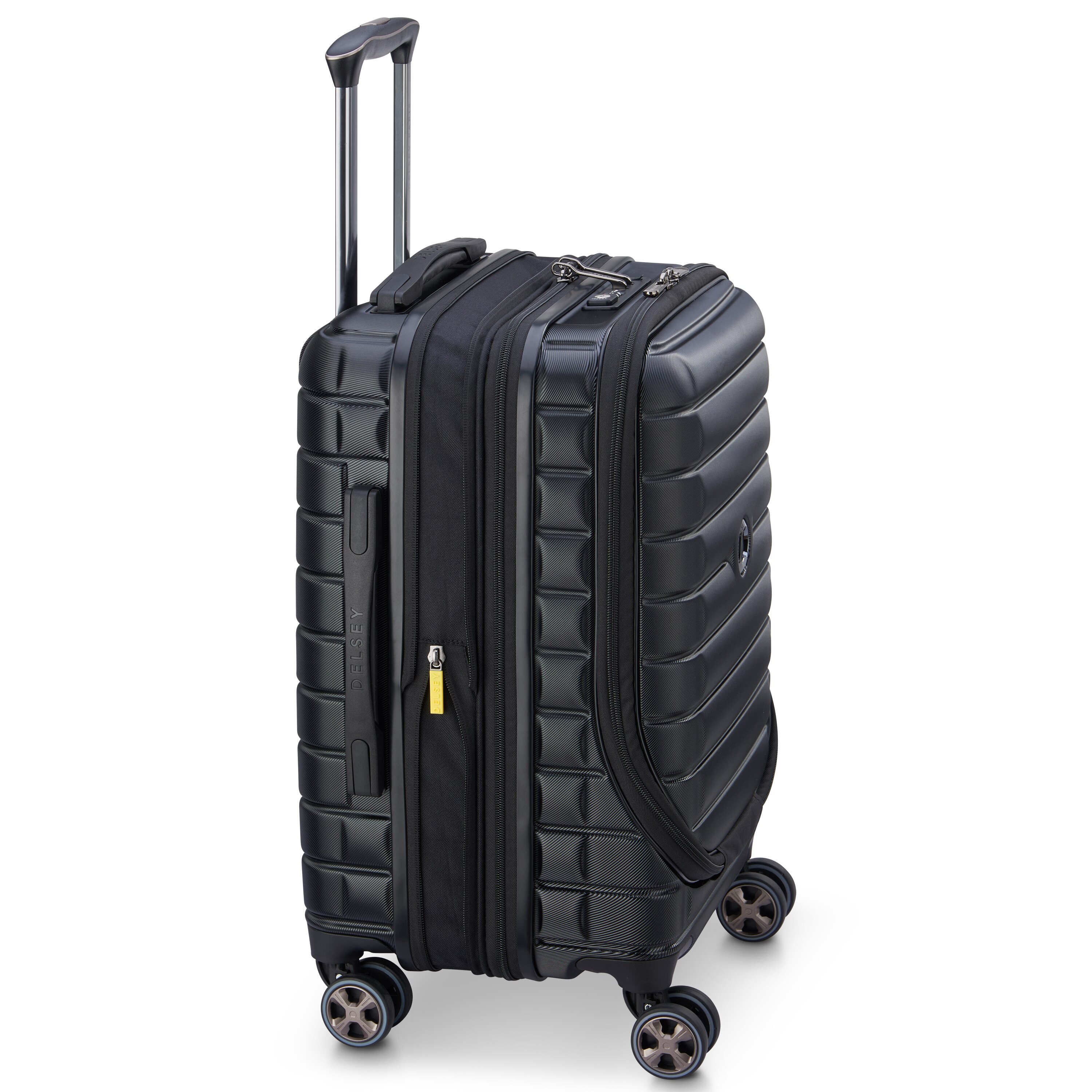 Mala de viagem de cabine profissional expansível com 4 rodas duplas, de 55 cm em Preto Preto-5