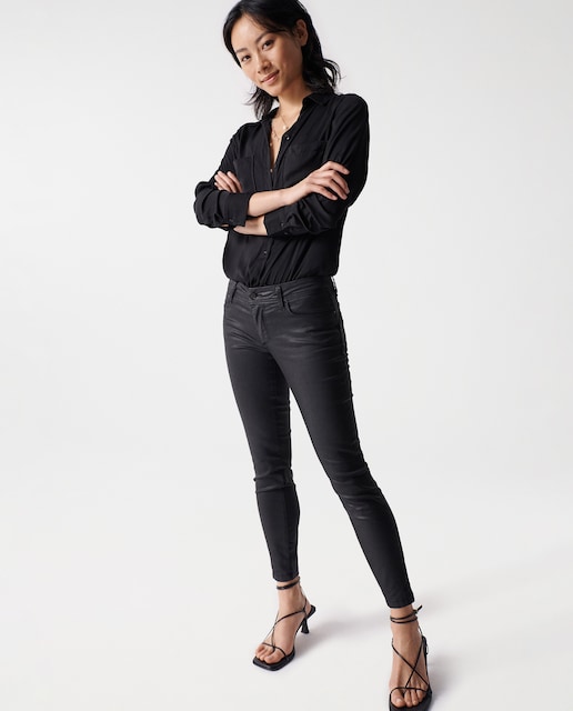 Imagem 0 de Calças Skinny Wonder Push Up Cropped Enceradas