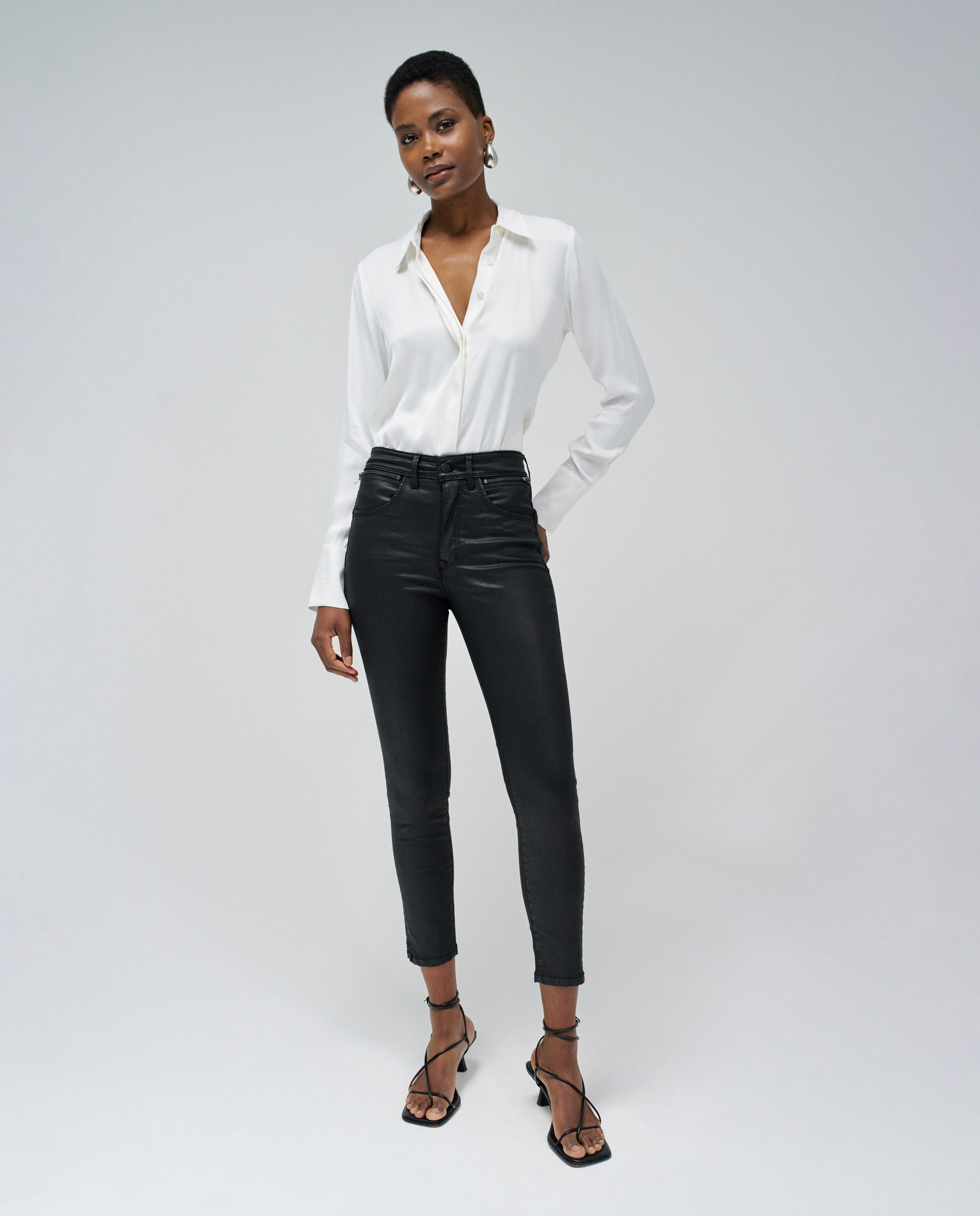 Jeans Faith Push In Cropped Skinny Cinzento-escuro-1