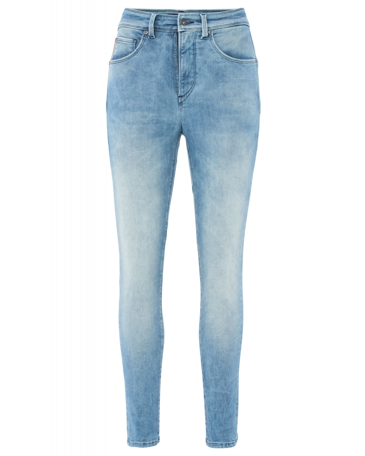 Calças De Ganga Faith Push In Cropped Em Denim Lavado Azul-6