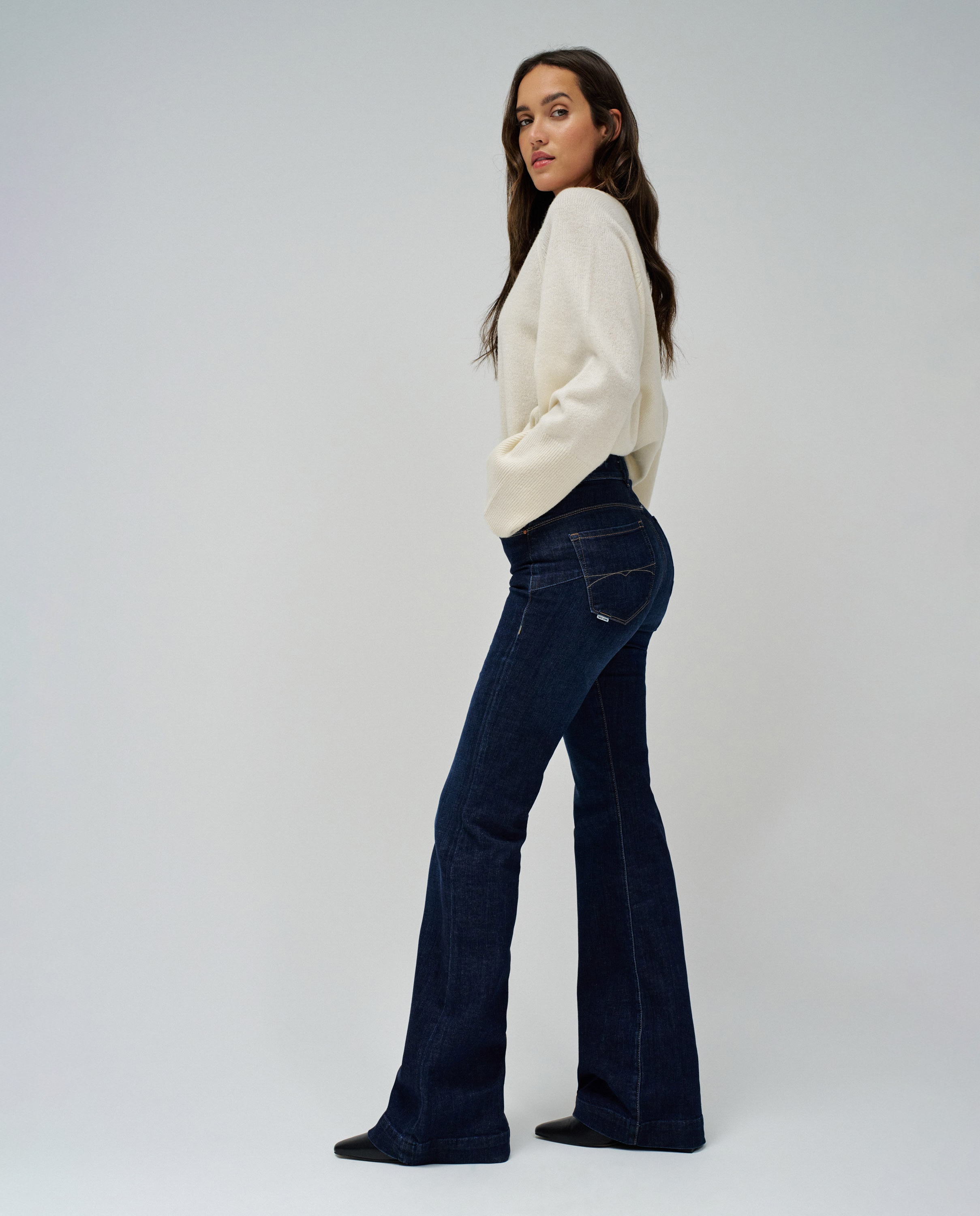 Jeans À Boca de Sino Faith Push In Flare Azul-índigo-2