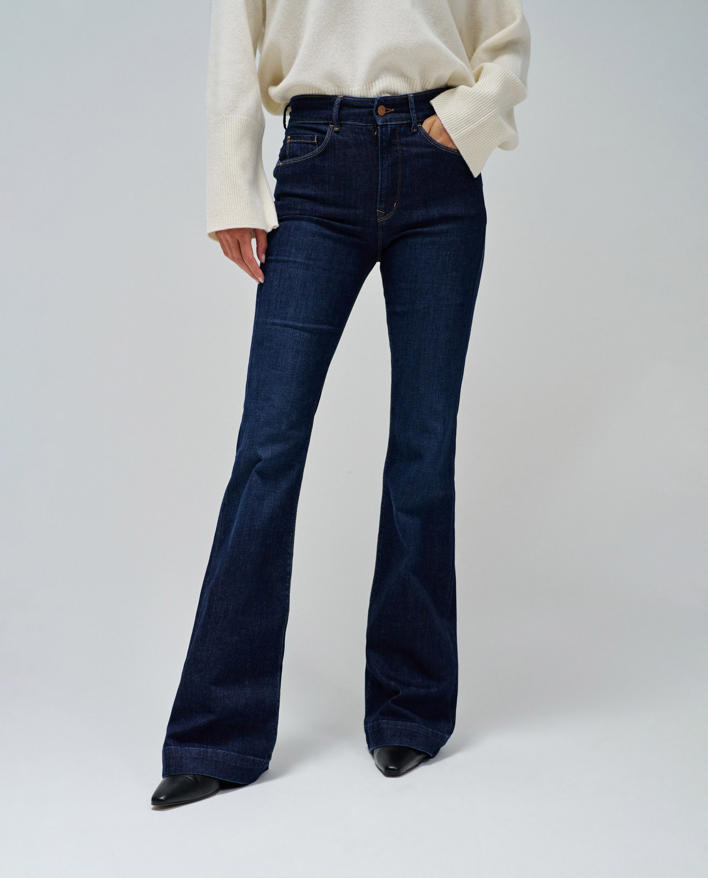 Jeans À Boca de Sino Faith Push In Flare Azul-índigo-5