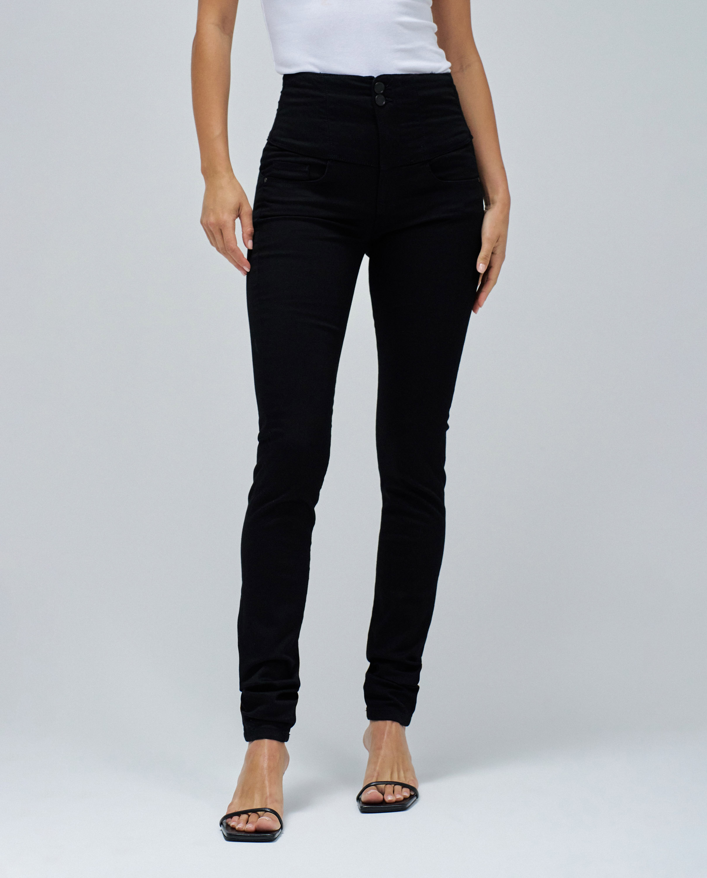 Jeans Skinny Diva Push In True de Cintura Subida Preto-1