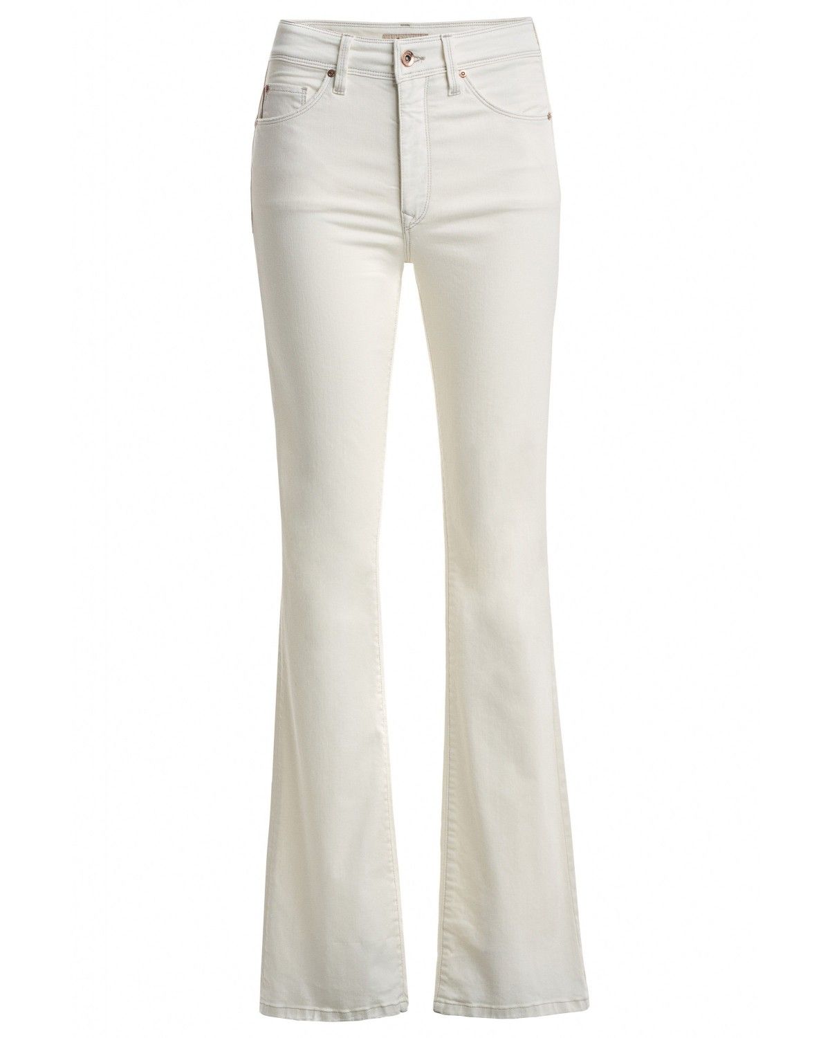 Jeans À Boca de Sino Faith Push In Flare Branco-6