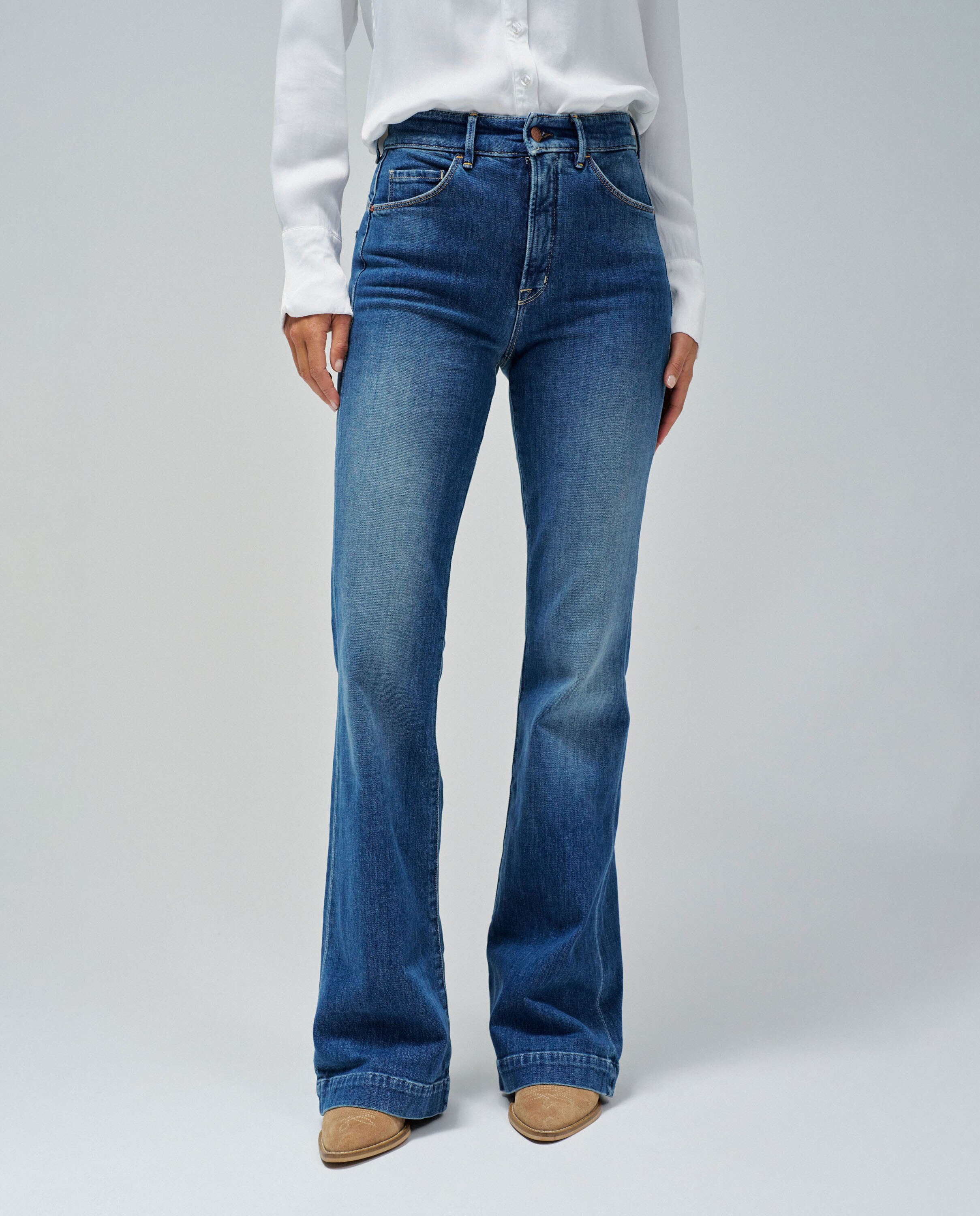 Jeans À Boca de Sino Faith Push In Flare Azul-escuro-5