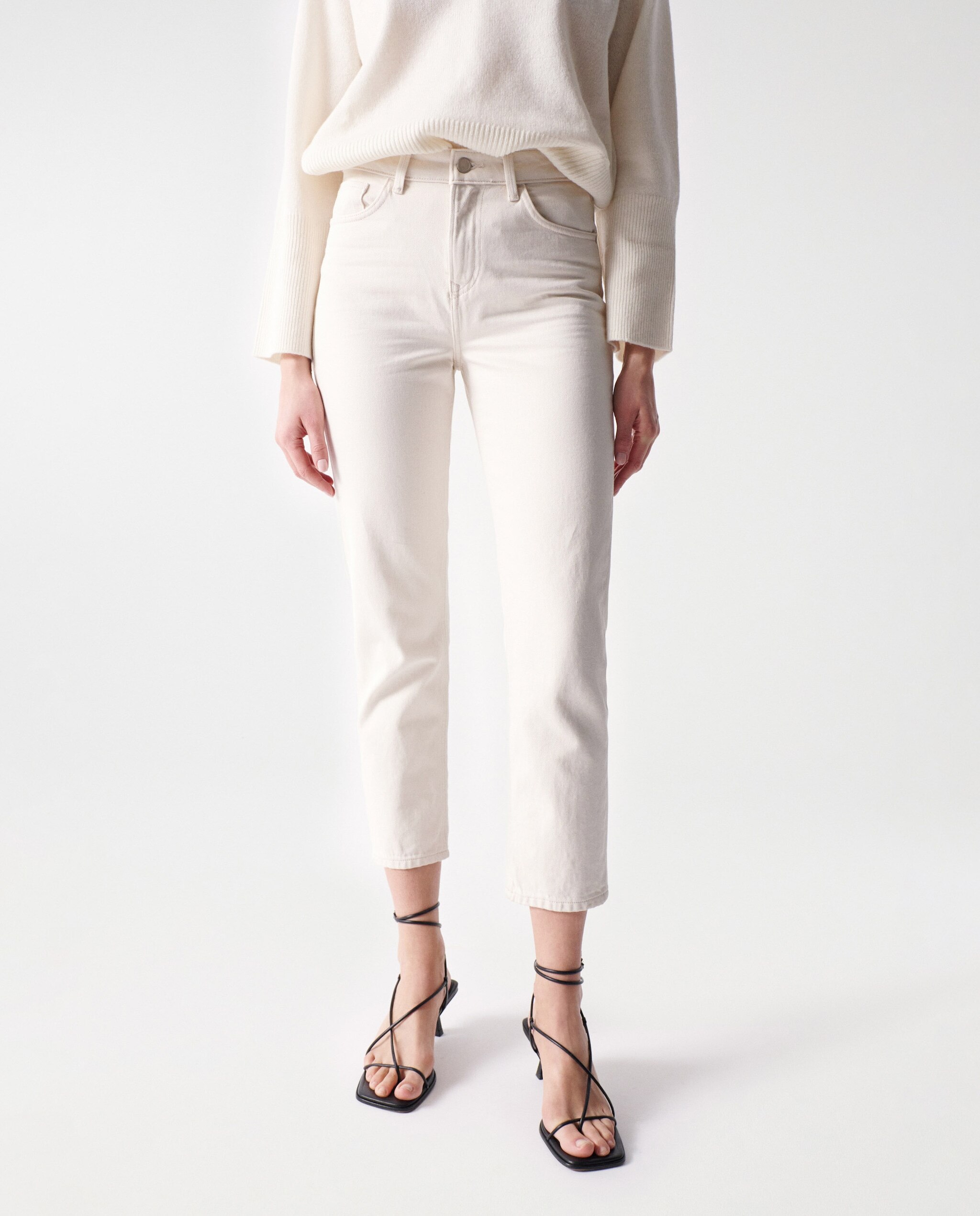 Jeans True Cropped Slim Cru Creme-2