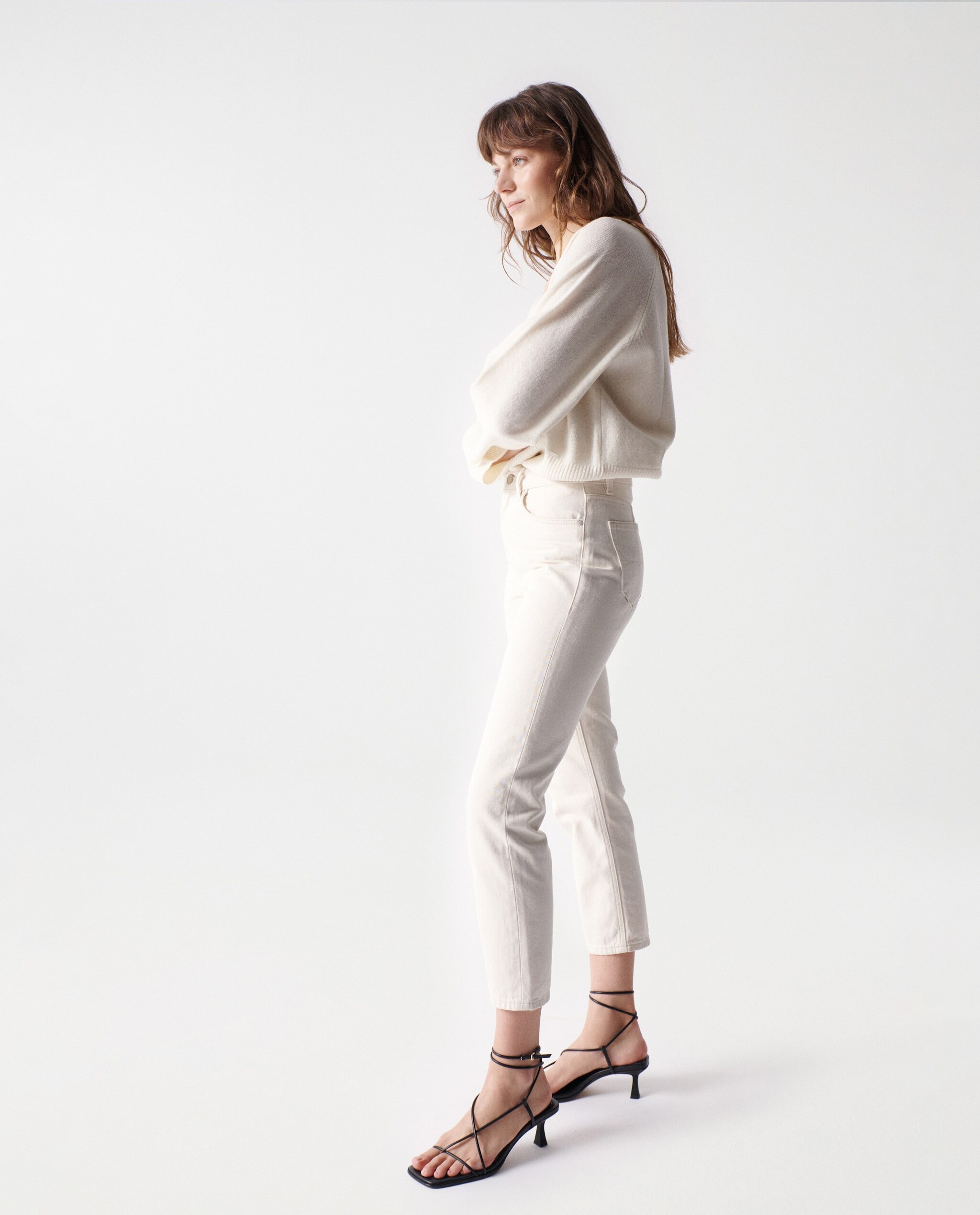 Jeans True Cropped Slim Cru Creme-3