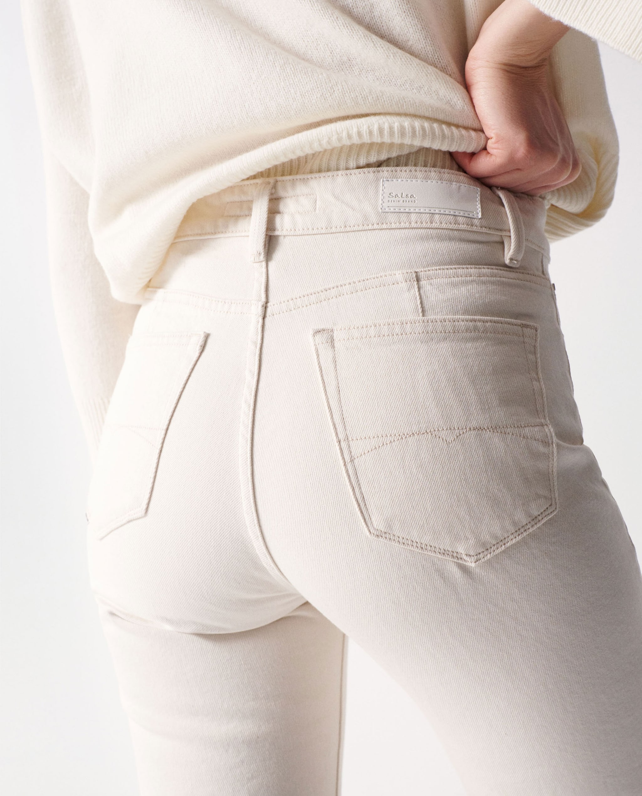 Jeans True Cropped Slim Cru Creme-5