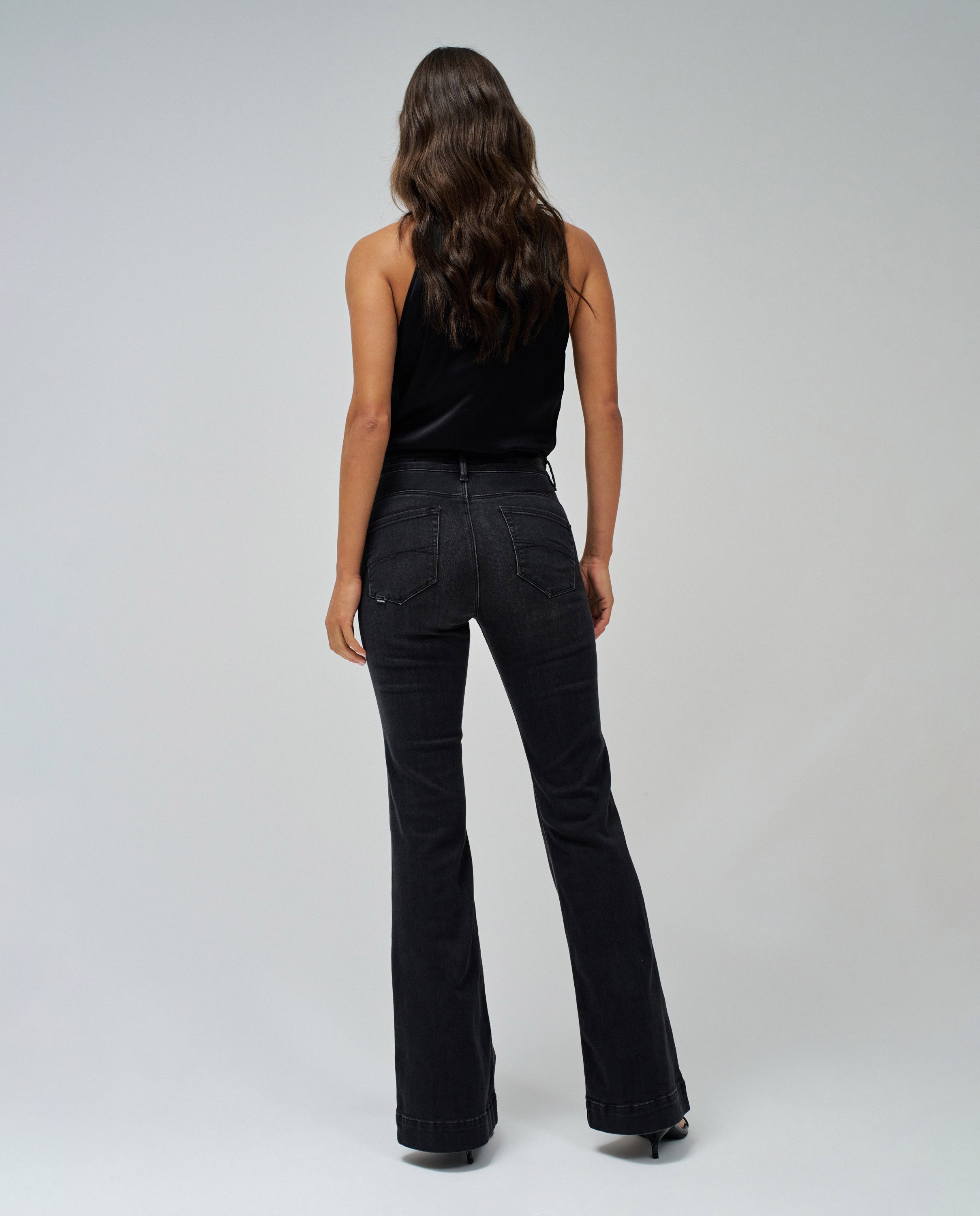 Jeans À Boca de Sino Faith Push In Flare Cinzento-escuro-3
