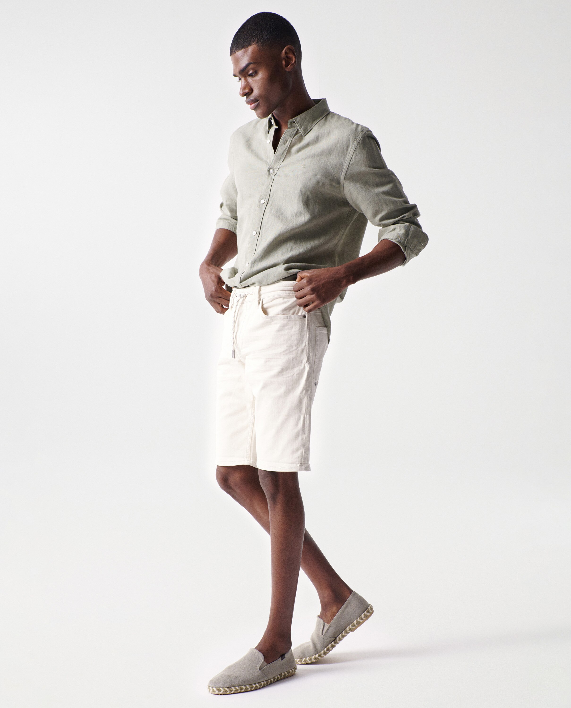 Calções com Cordão Natural-2