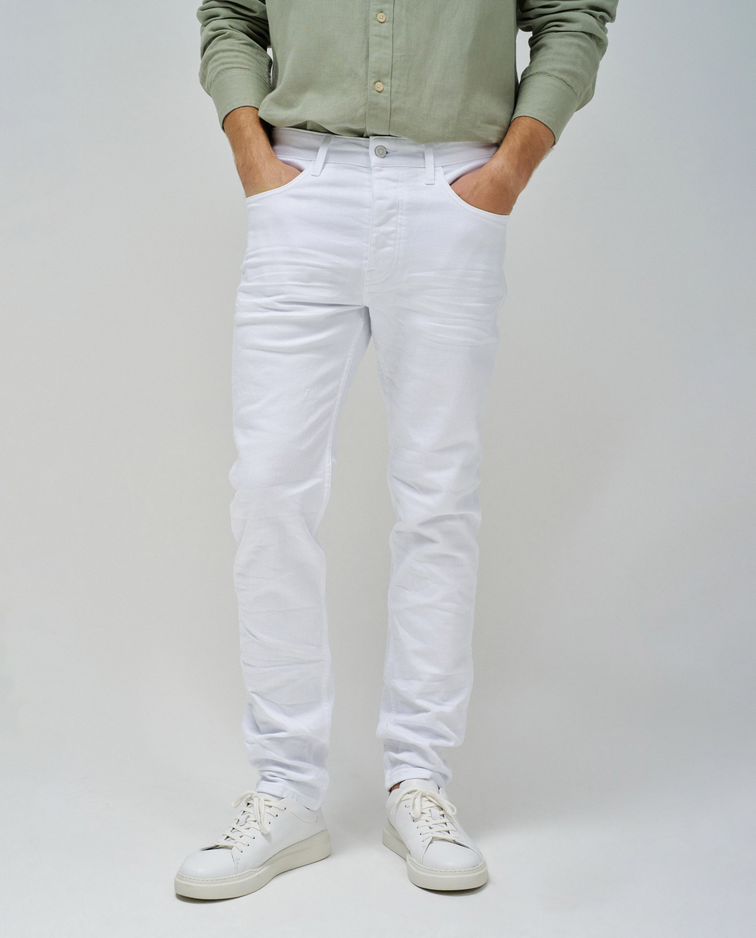 Jeans Slim Fit Branco-5