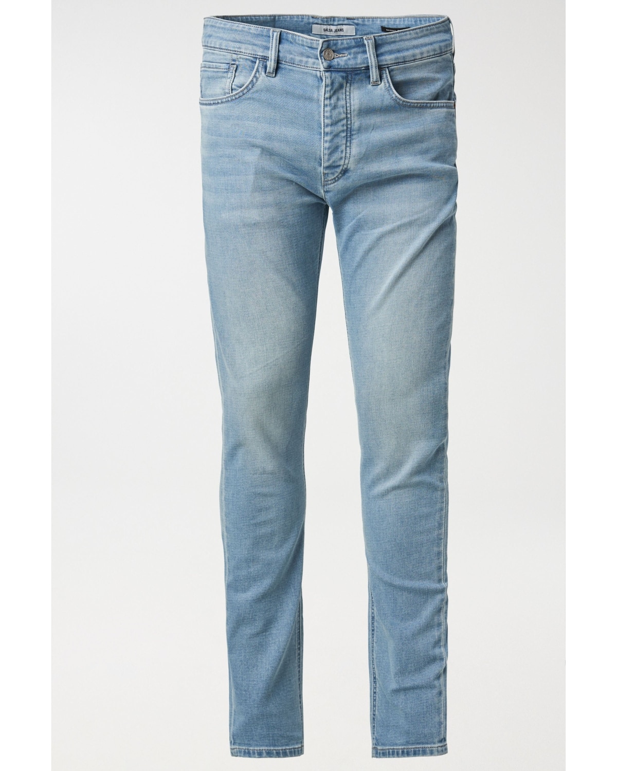 Jeans Straight com Lavagem Clara Azul-claro-6