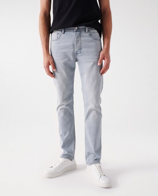 Imagem 0 de Jeans Slim em Azul Lavagem