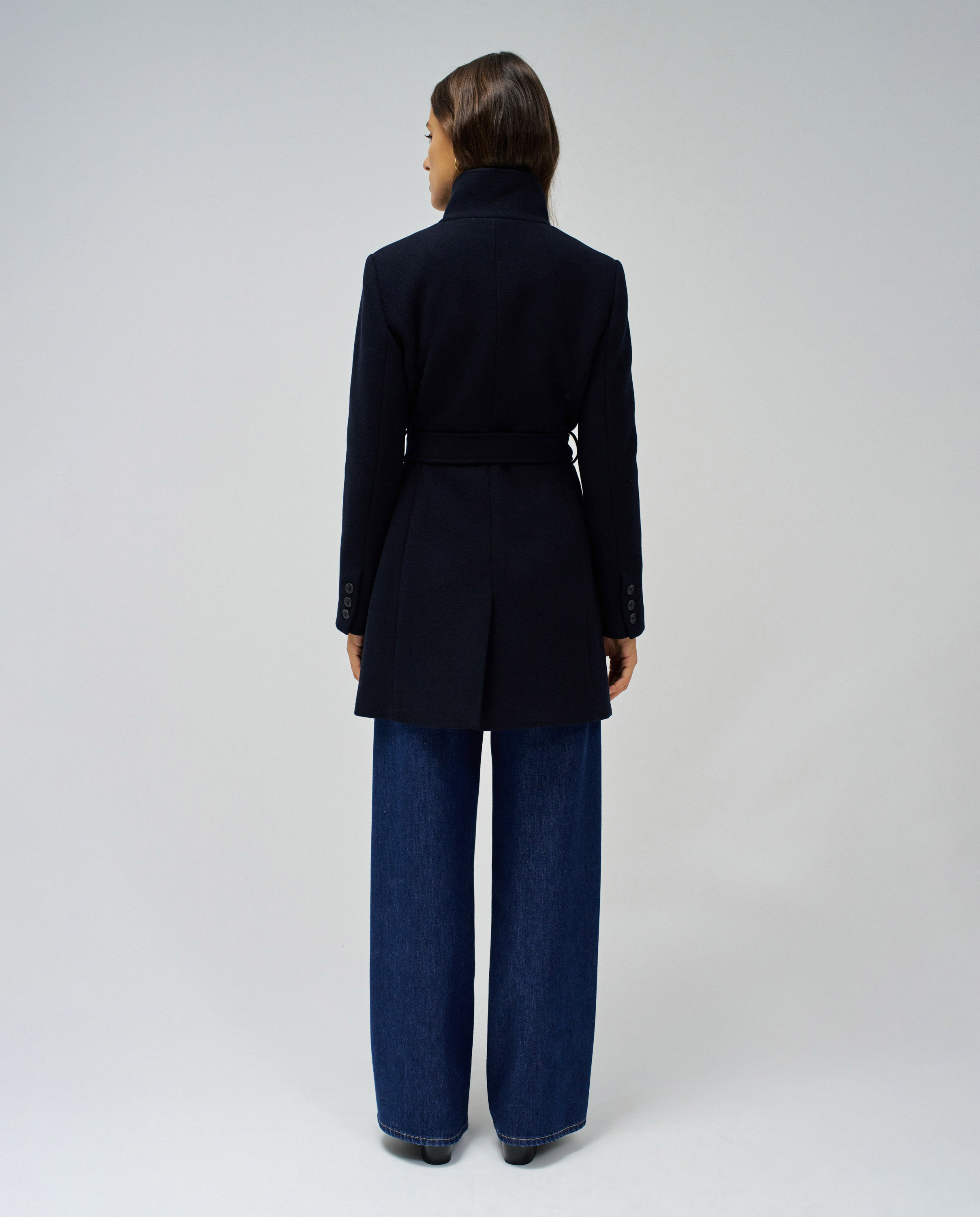 Sobretudo de Pano Grace com Cinto Azul-marinho-3