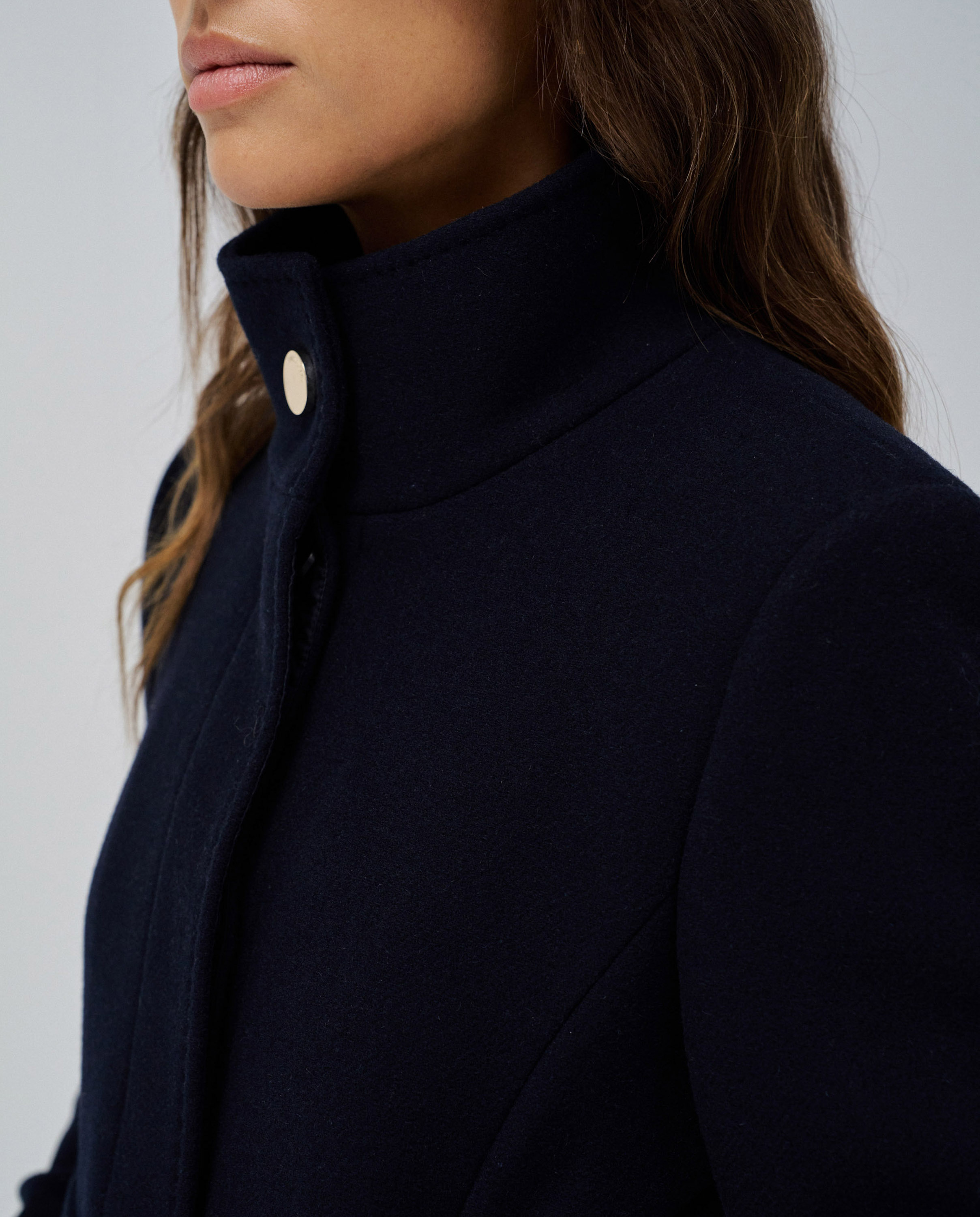 Sobretudo de Pano Grace com Cinto Azul-marinho-4