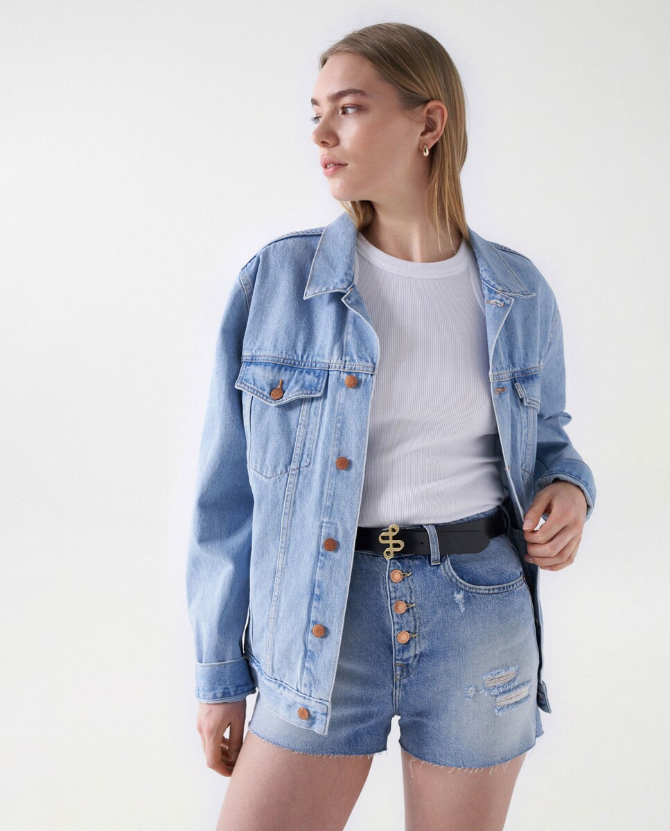 Cinto de Pele com Branding Dourado na Fivela Preto-5