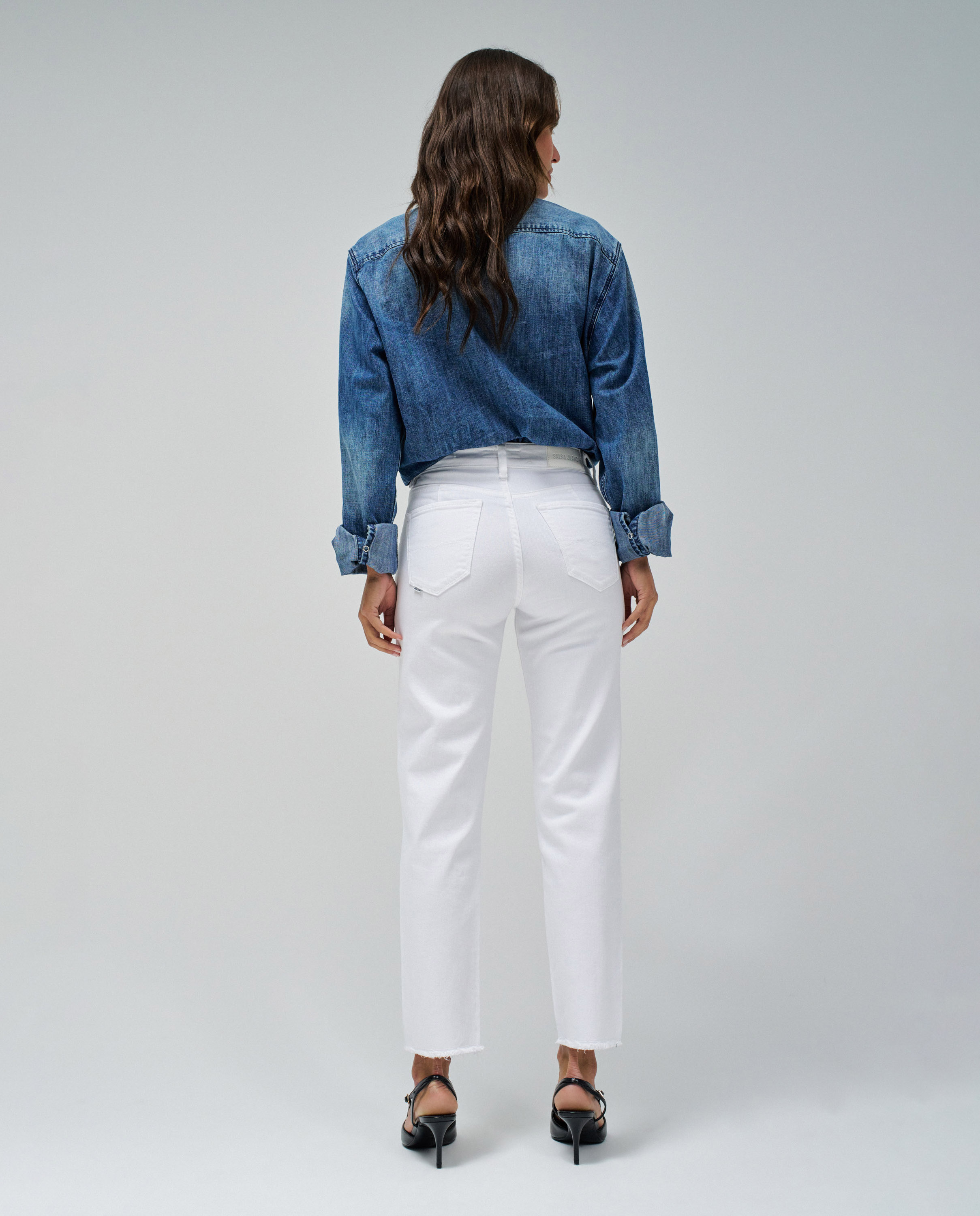 Jeans True Cropped Slim Azul / Branco-3