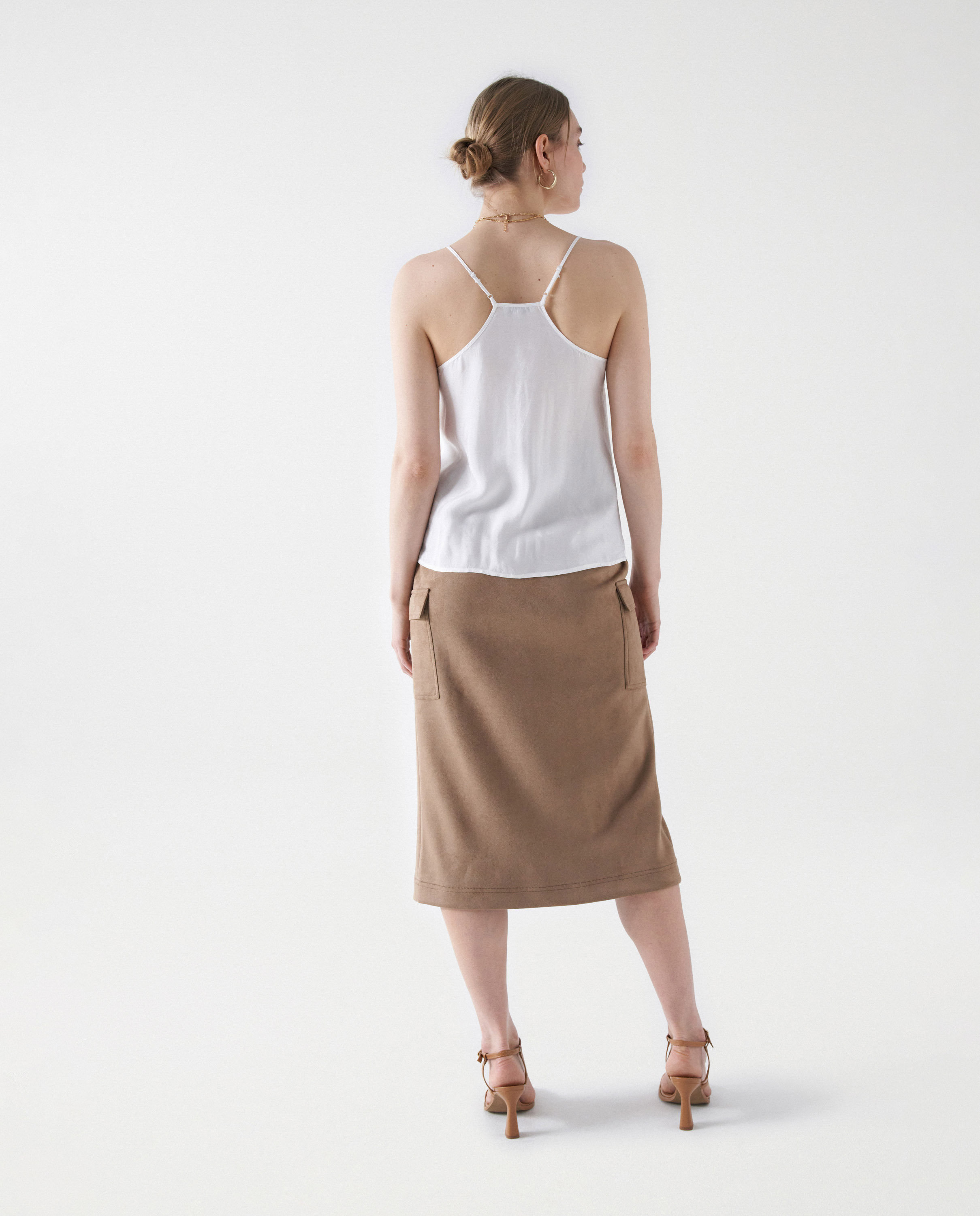 Top de Alça com Detalhe de Renda Branco-3
