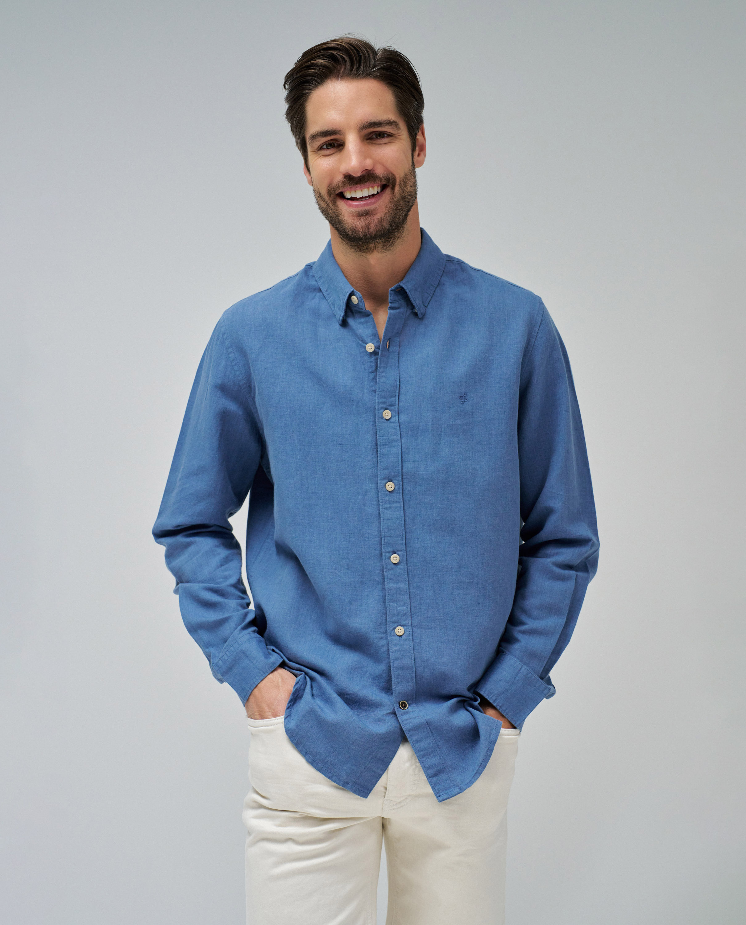 Imagem 0 de Camisa com Mescla de Linho