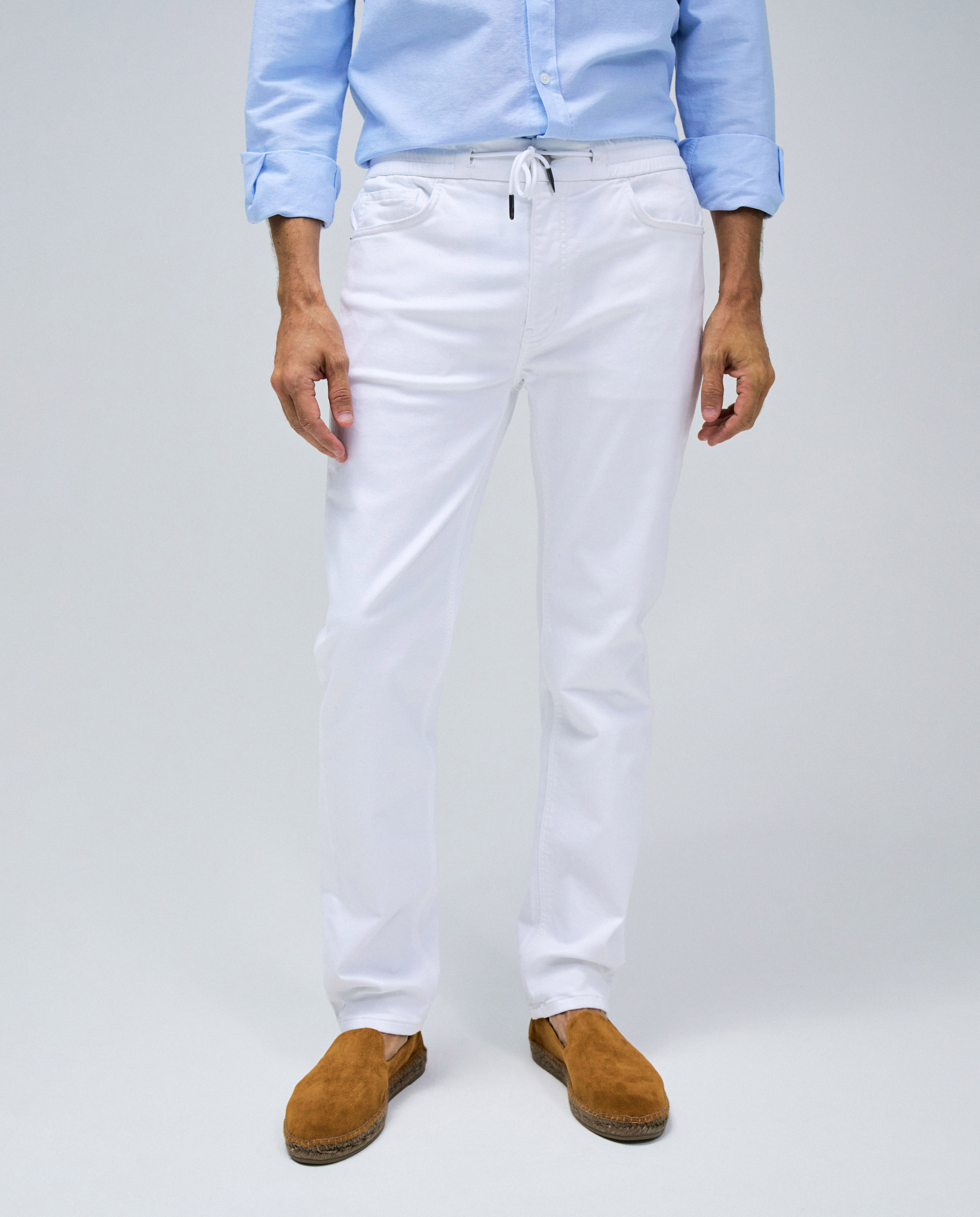 Calças Jogger Slim Branco-2