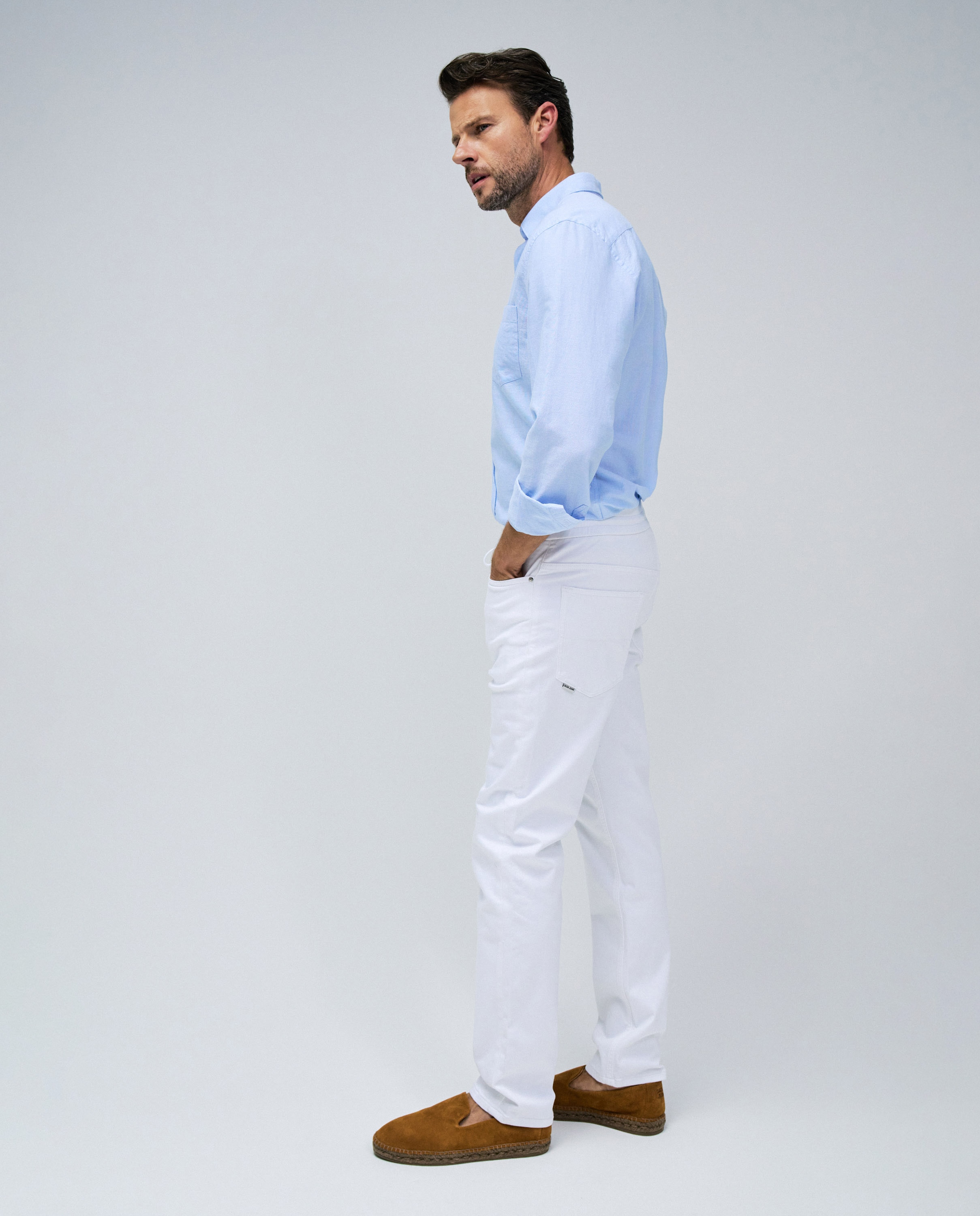 Calças Jogger Slim Branco-5